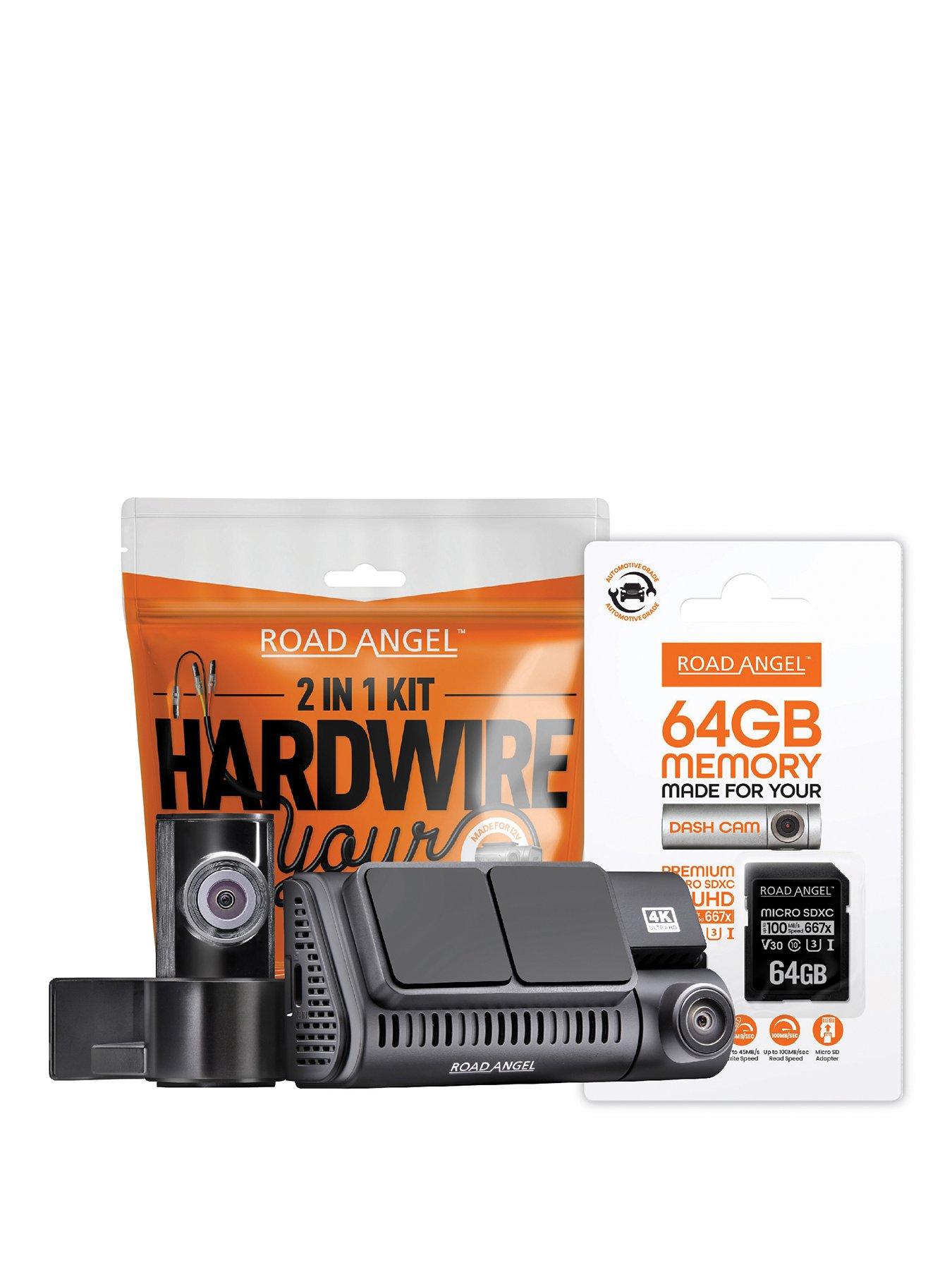 Road Angel Road Angel Halo Ultima Dual Deluxe 4K Dash Cam with 64GB MicroSD Card  &  Hardwiring Kit
