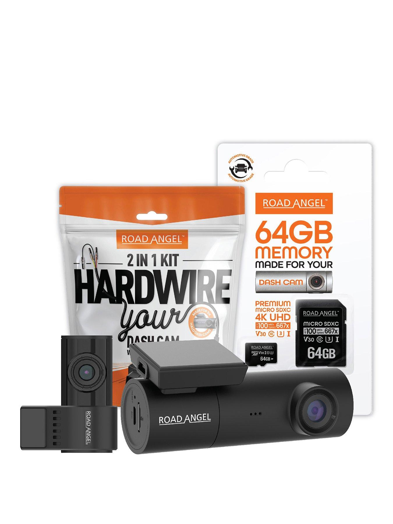 Road Angel Road Angel Halo Spark Dual Deluxe 1080p Dash Cam 64GB MicroSD Card & Hardwiring Kit