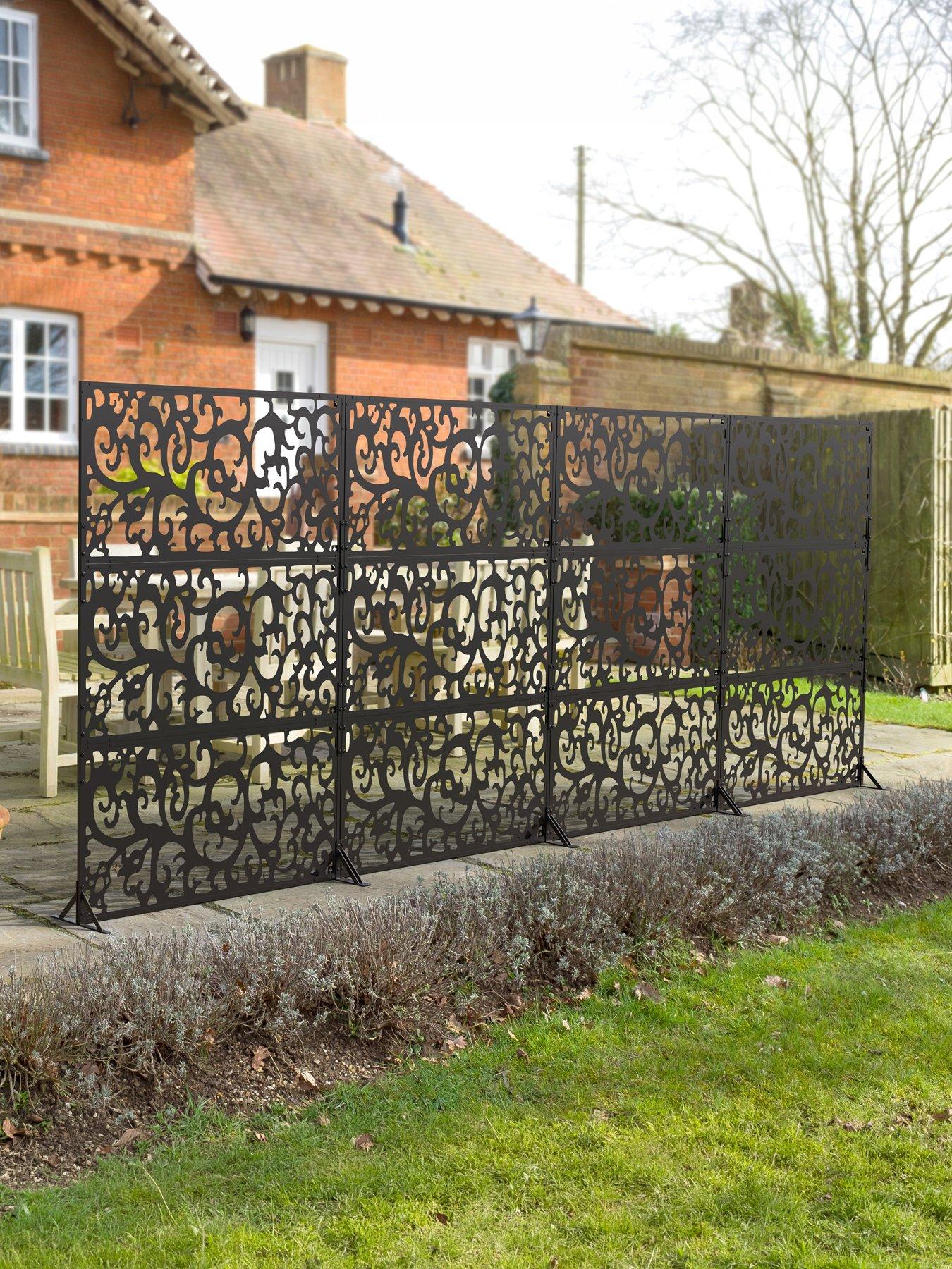 Panacea Natural Swirl Garden Screen 120 X 60 Cm Black