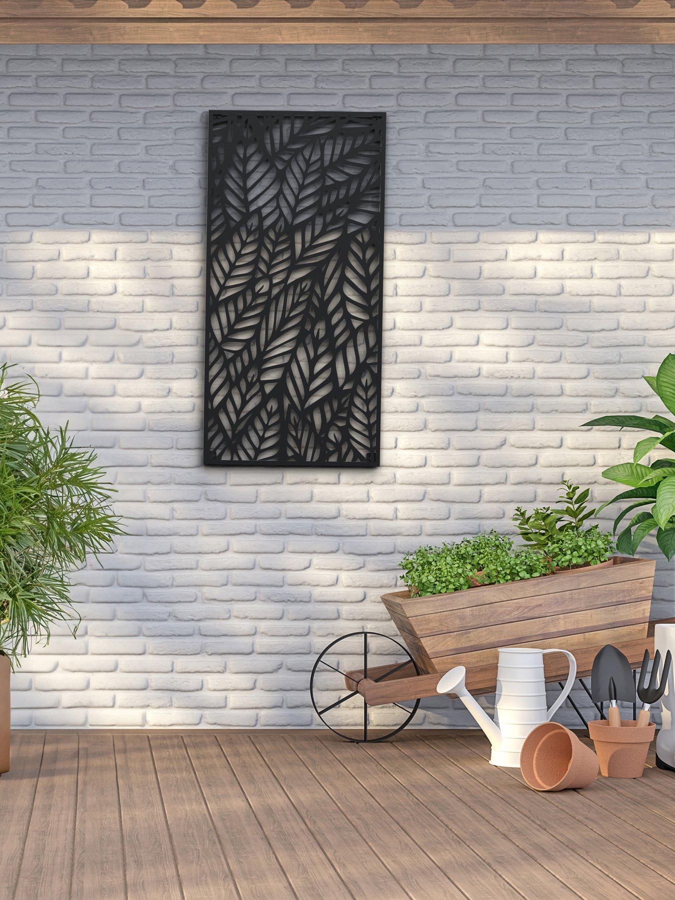 Panacea Leaves Gardens Screen 120 X 60 Cm Black