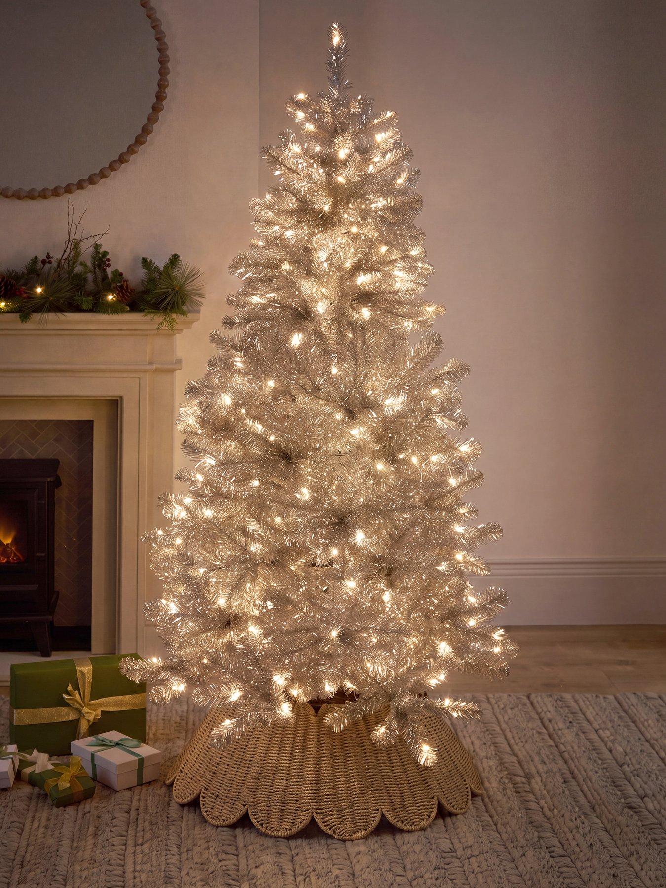 Image 2 of 8 of The Very Collection 6Ft Prelit Tinsel Champagne Gold Pre Lit Christmas Tree