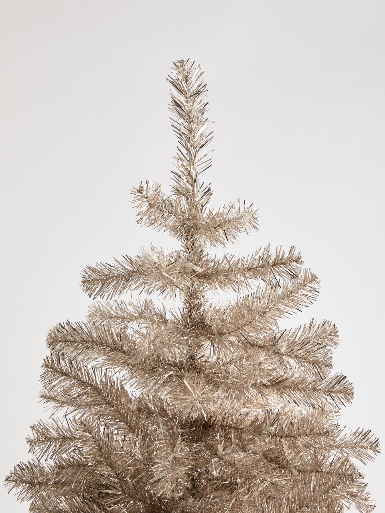 Image 4 of 8 of The Very Collection 6Ft Prelit Tinsel Champagne Gold Pre Lit Christmas Tree