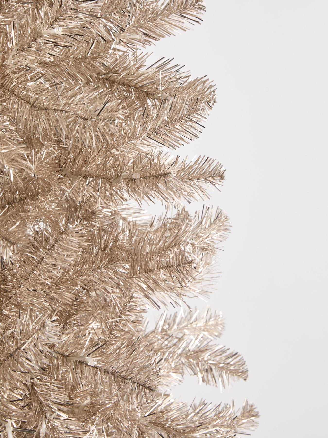 Image 5 of 8 of The Very Collection 6Ft Prelit Tinsel Champagne Gold Pre Lit Christmas Tree