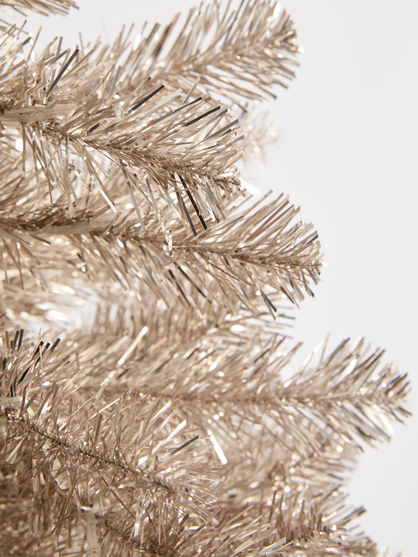 Image 6 of 8 of The Very Collection 6Ft Prelit Tinsel Champagne Gold Pre Lit Christmas Tree