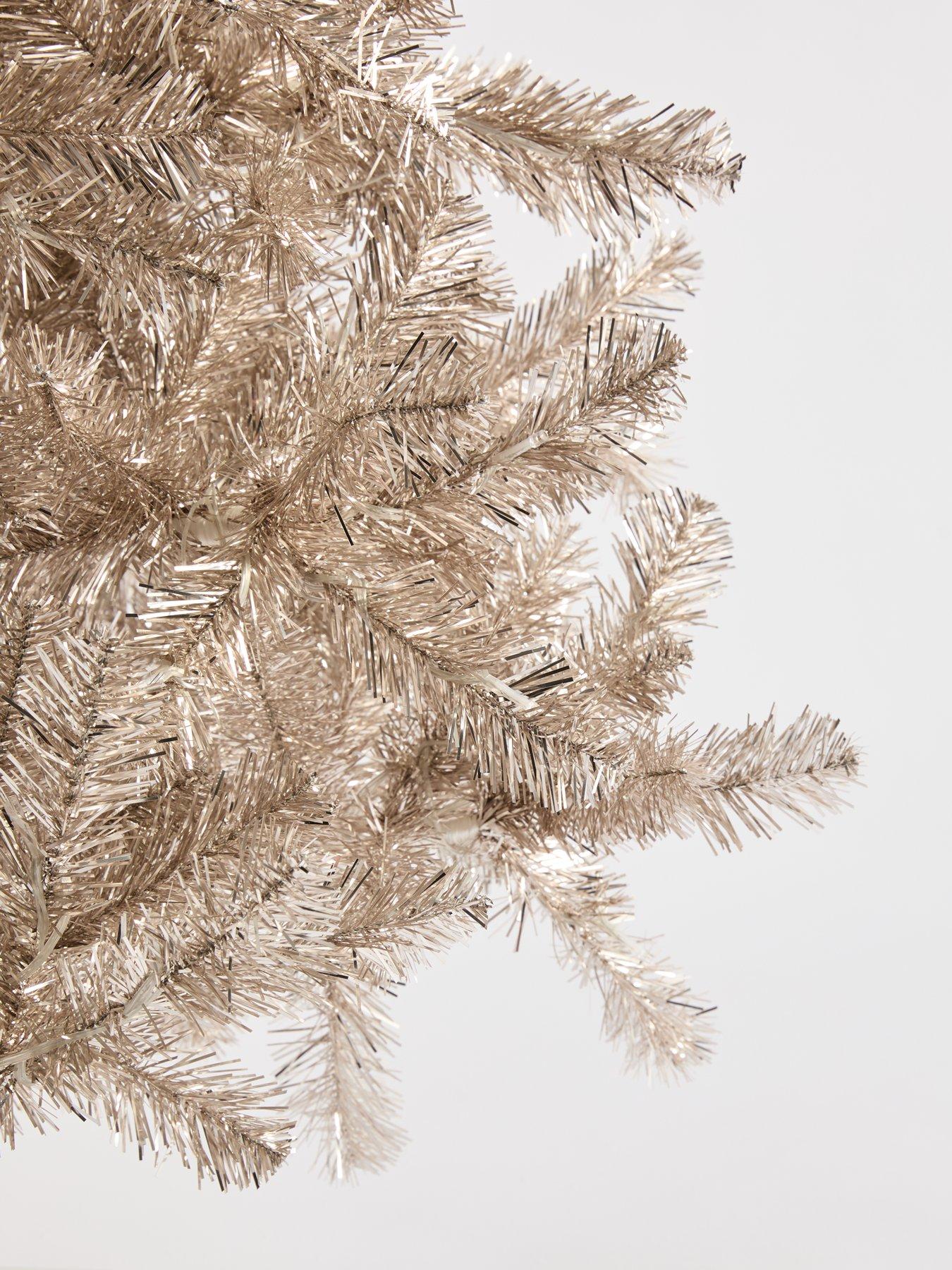Image 7 of 8 of The Very Collection 6Ft Prelit Tinsel Champagne Gold Pre Lit Christmas Tree