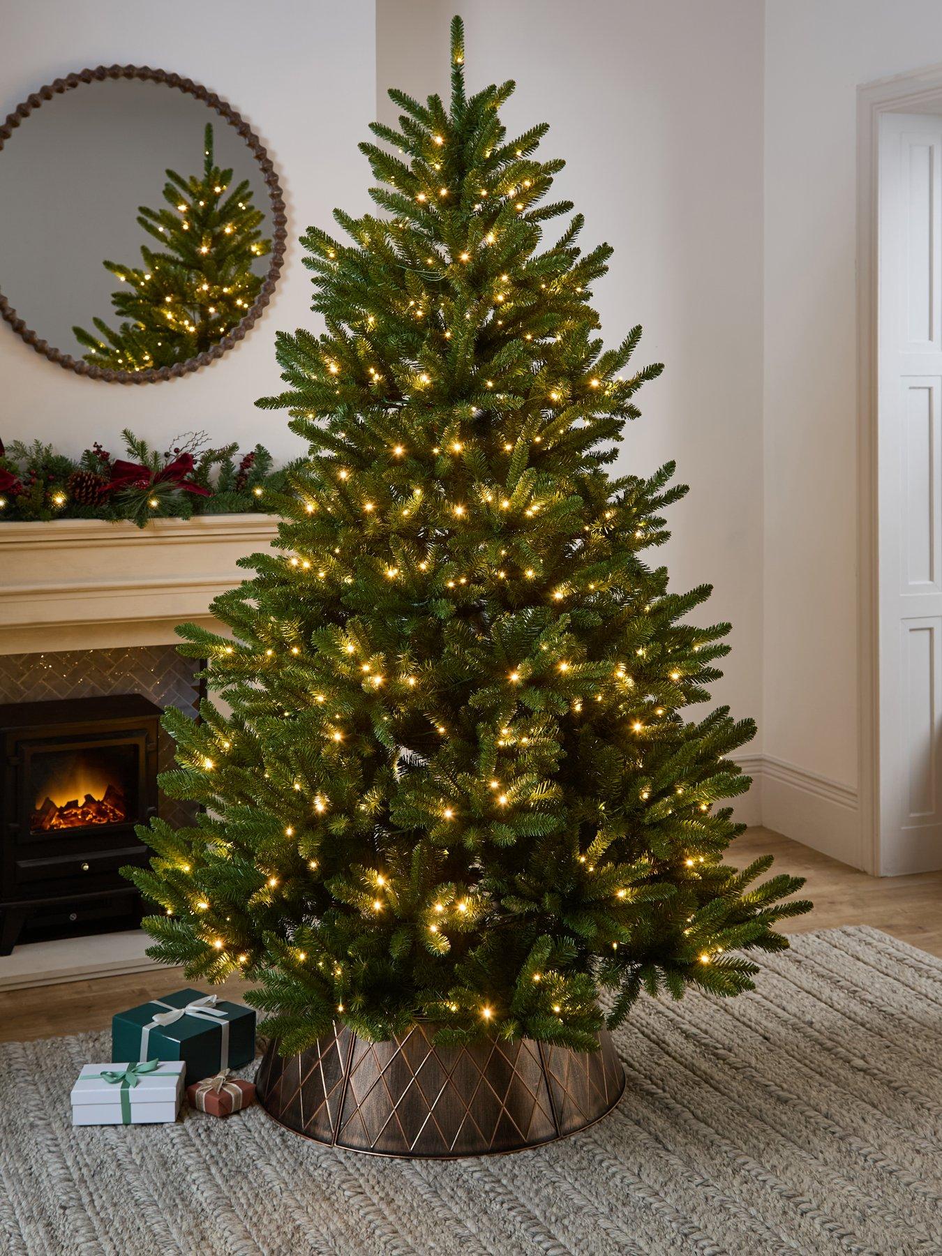 Image 1 of 7 of The Very Collection 7Ft Alpine Christmas Tree With Memory Wire And Easy Connect Lights