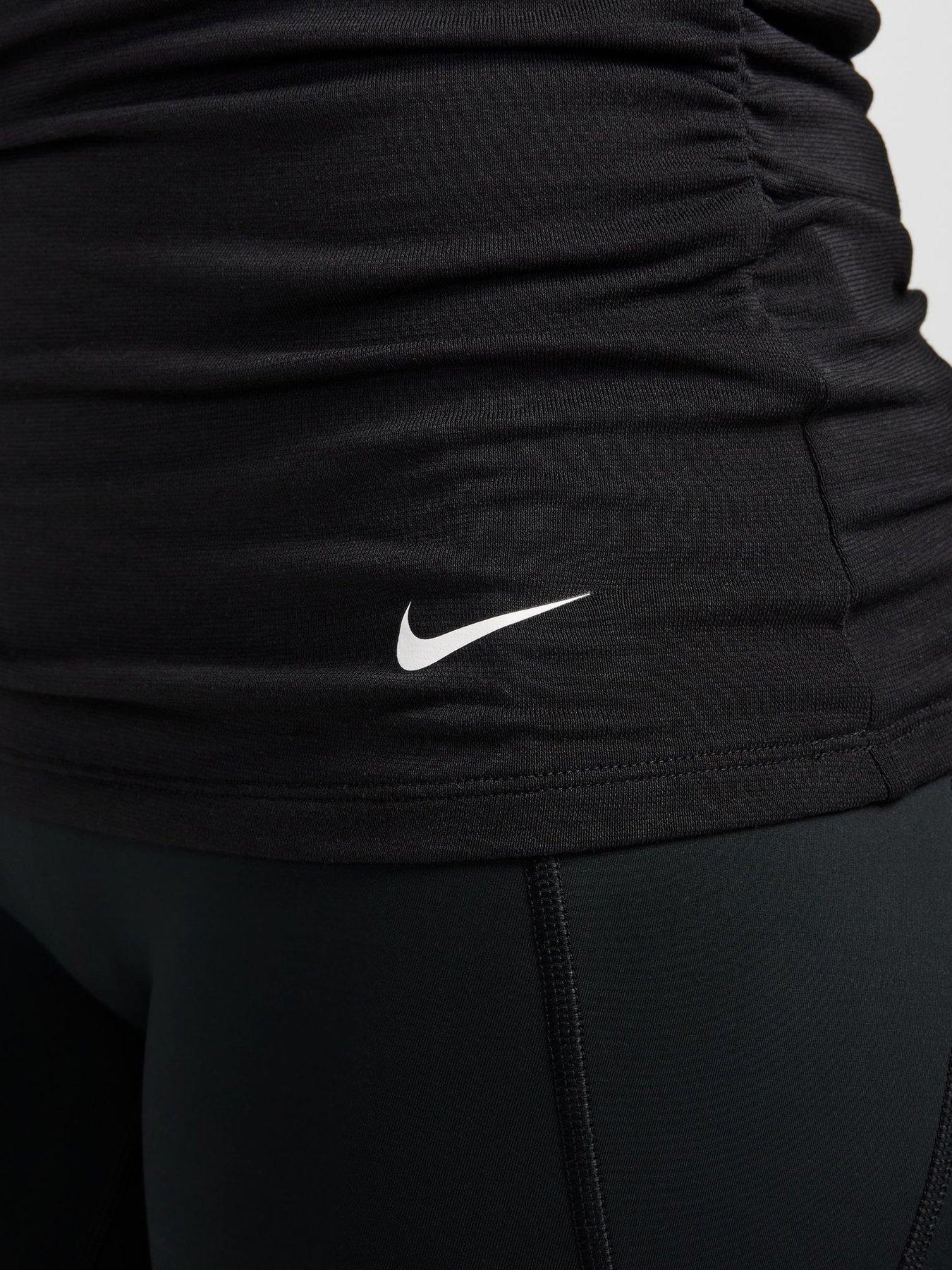 Image 3 of 3 of Nike Womens Training One Dri-FIT Relaxed Boatneck Top - Black