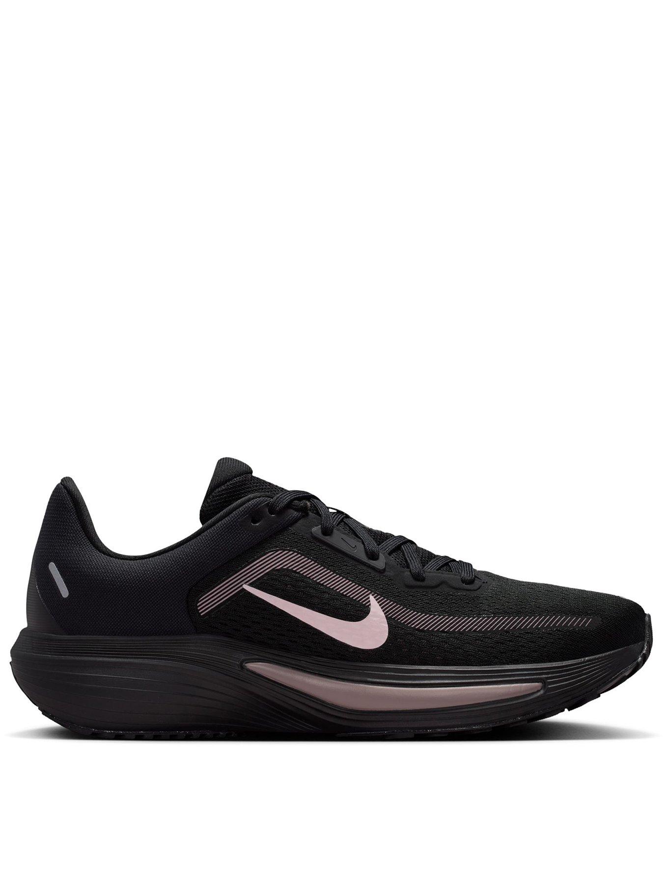 Image 1 of 7 of Nike Womens Quest 7 Running Mesh Lace-Up Trainers - Black