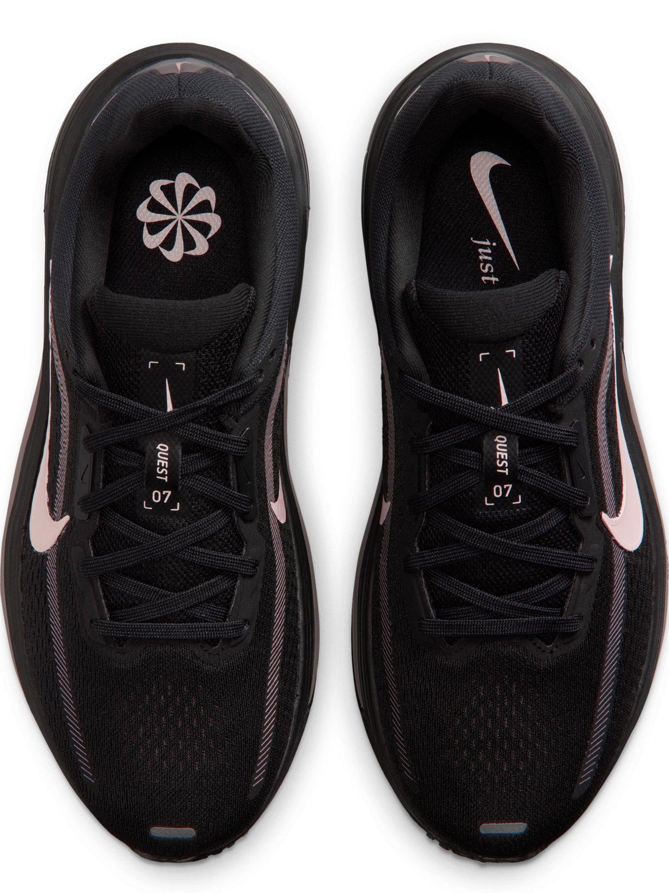 Image 4 of 7 of Nike Womens Quest 7 Running Mesh Lace-Up Trainers - Black