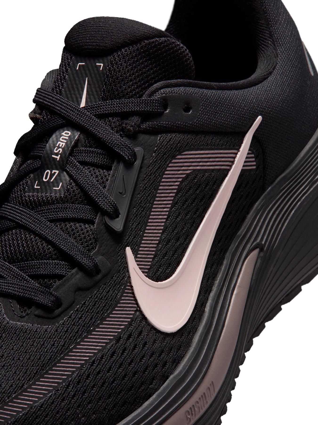 Image 6 of 7 of Nike Womens Quest 7 Running Mesh Lace-Up Trainers - Black