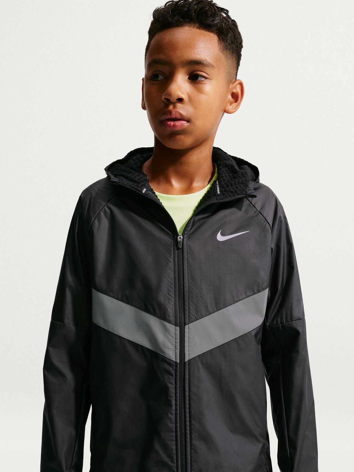 Image 1 of 5 of Nike Big Kids Miler Therma-FIT Water-Repellent Winterized Jacket - Black