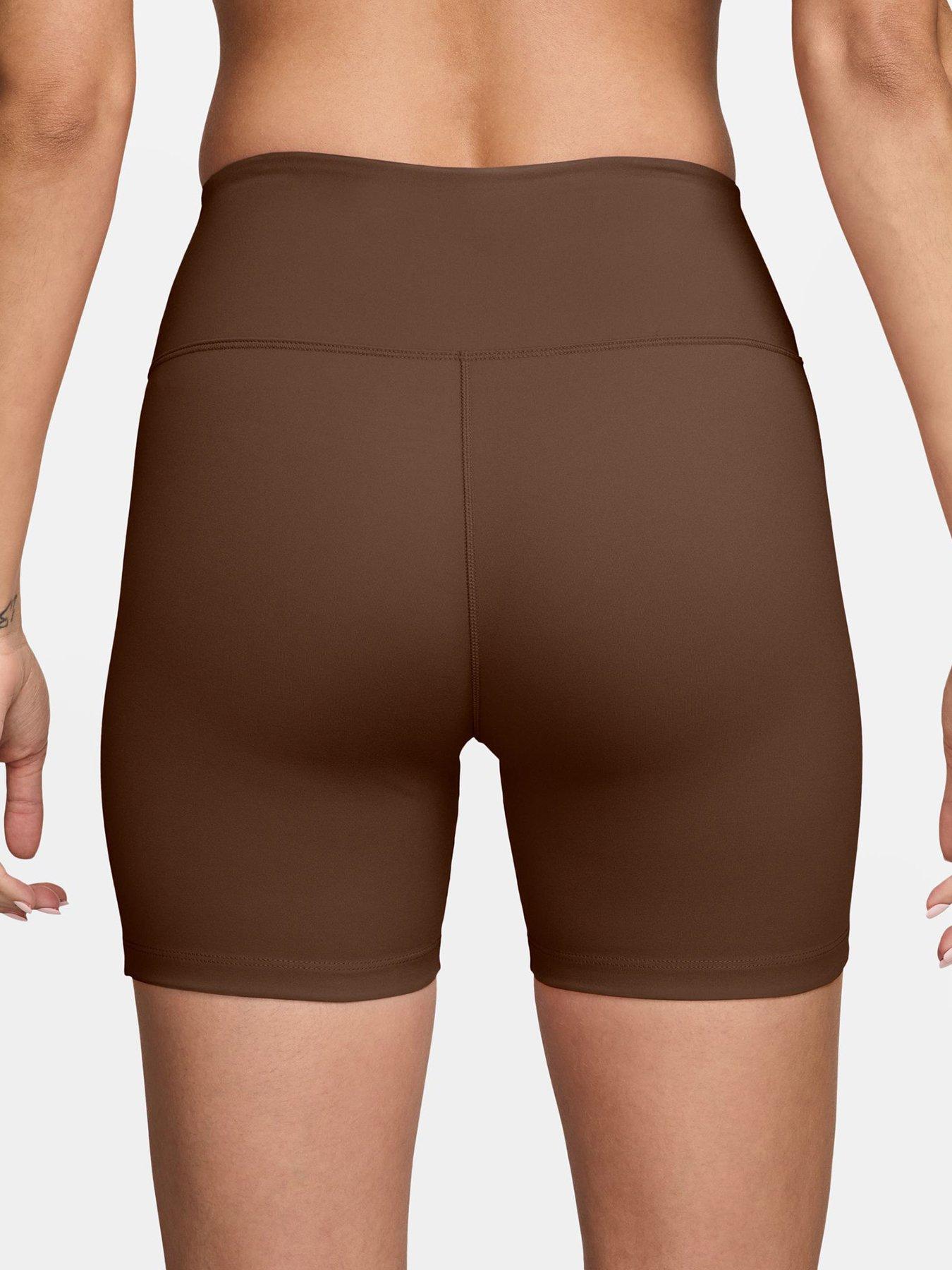 Image 2 of 4 of Nike Womens Training Dri-FIT One High Rise 5 Inch Bike Shorts - Brown