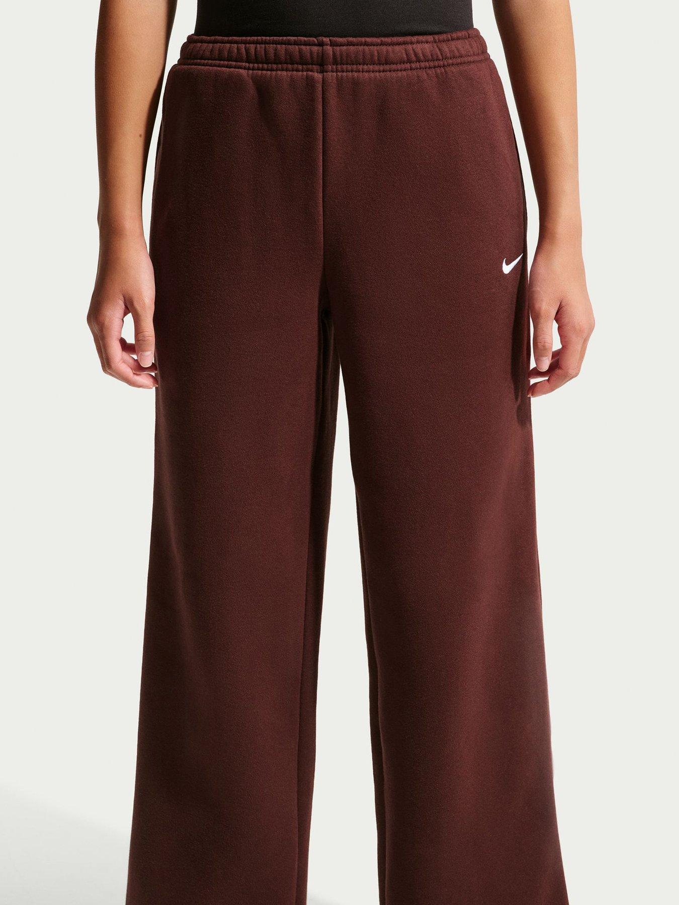 Image 5 of 6 of Nike Girls Studio Club Fleece Open Hem Jogging Bottoms - Red