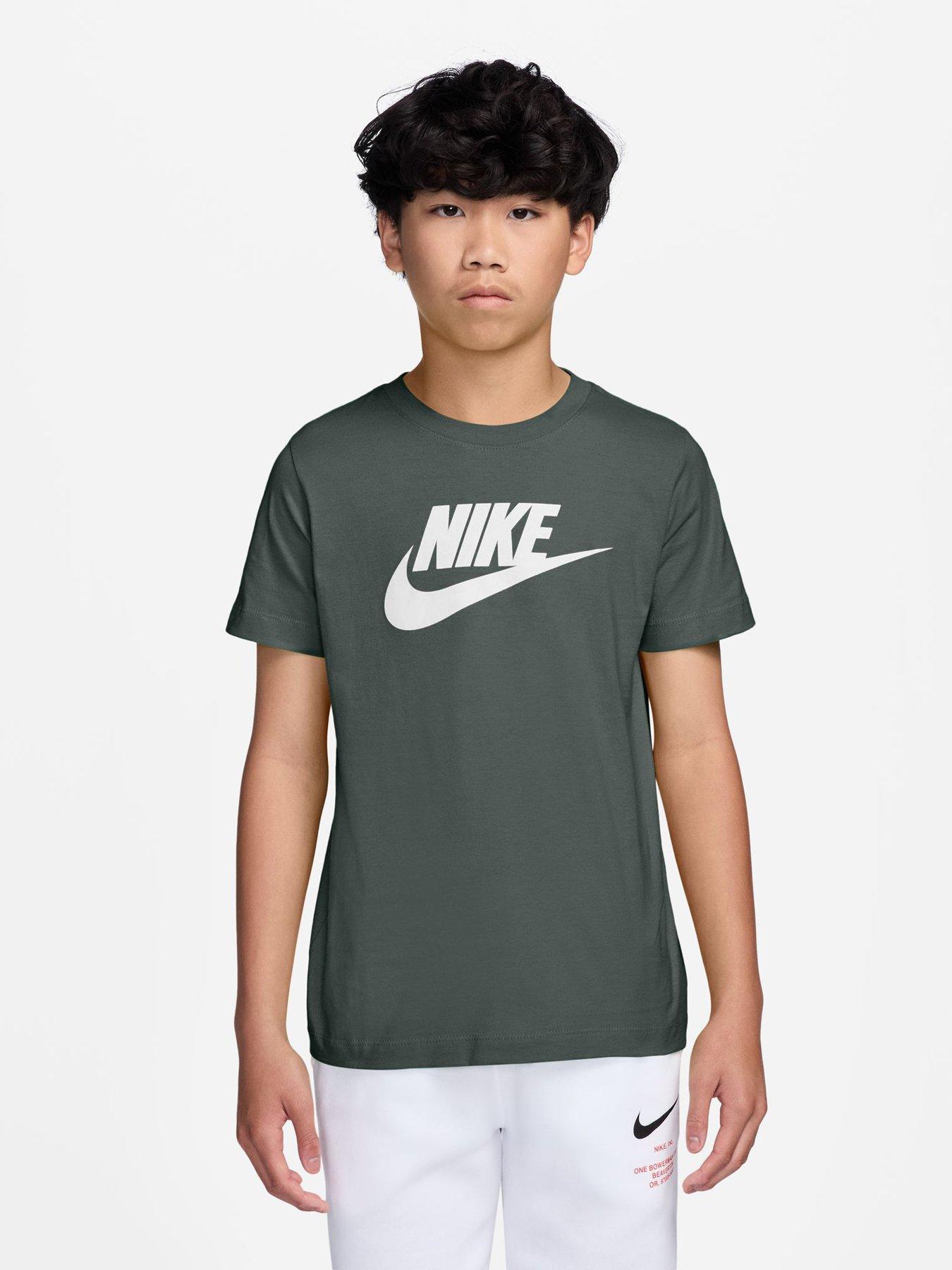 Image 1 of 3 of Nike Big Kids' Club Large Logo T-shirt - Green