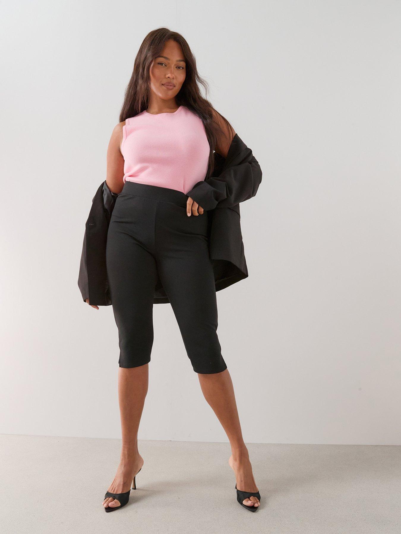 The Very Collection Curve Jersey Capri Trousers - Black