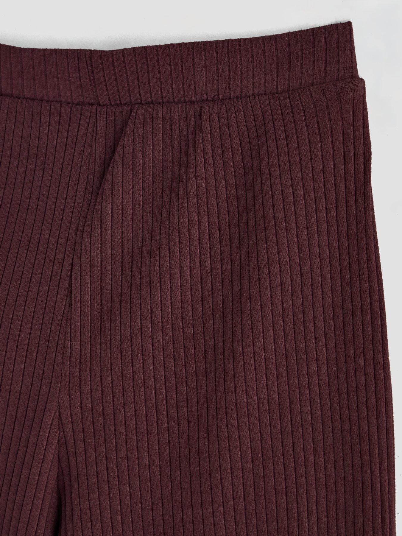Image 5 of 5 of The Very Collection Girls Wide Rib Button Up Oversized Top With Wide Leg Trouser - Chocolate Brown