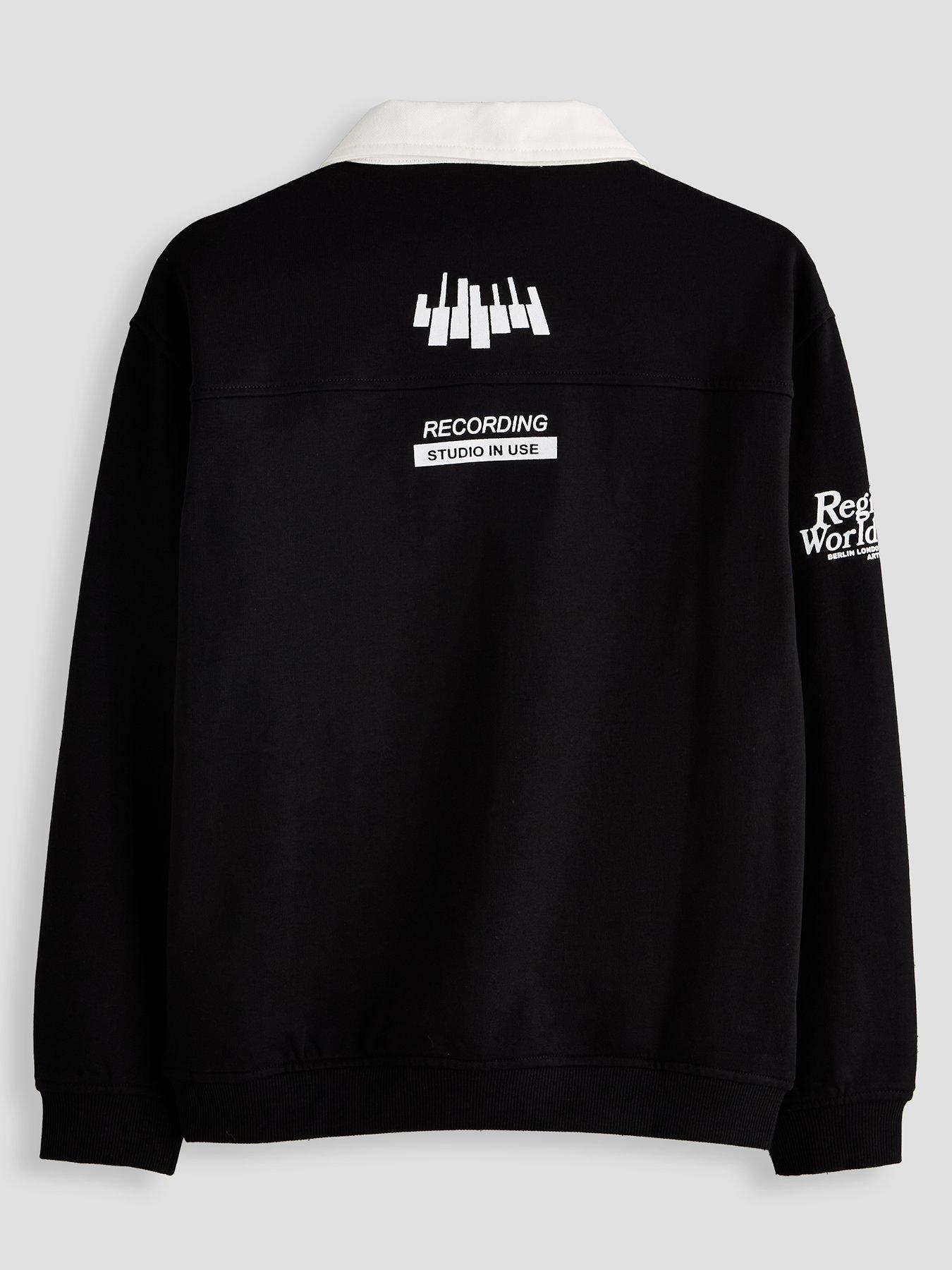 Image 2 of 4 of The Very Collection Boys Music Graphic Rugby Sweatshirt - Black