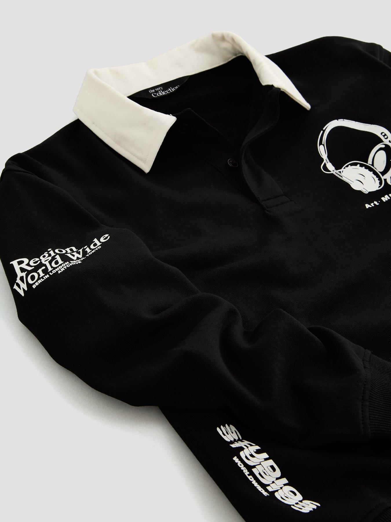 Image 3 of 4 of The Very Collection Boys Music Graphic Rugby Sweatshirt - Black