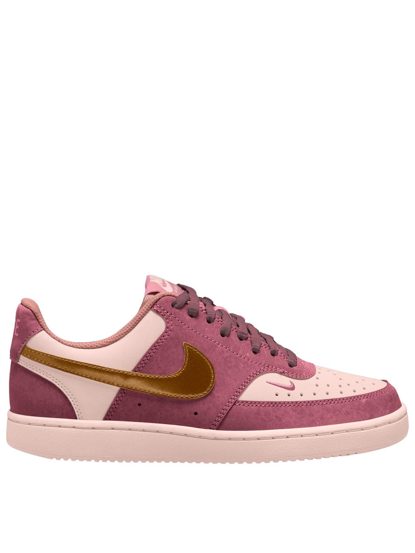 Image 1 of 4 of Nike Womens Court Vision Low LX Lace-Up Trainers - Pink