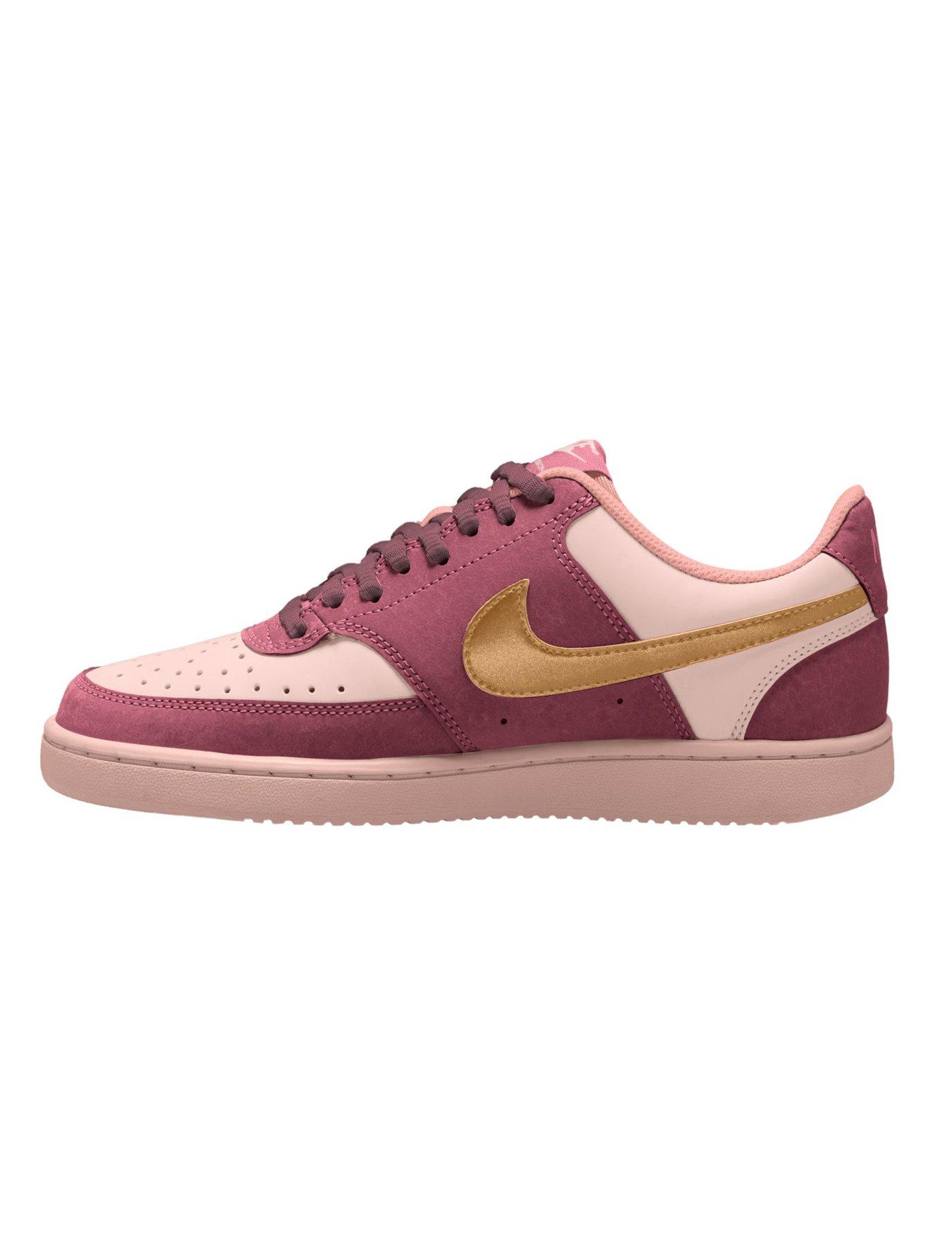Image 4 of 4 of Nike Womens Court Vision Low LX Lace-Up Trainers - Pink