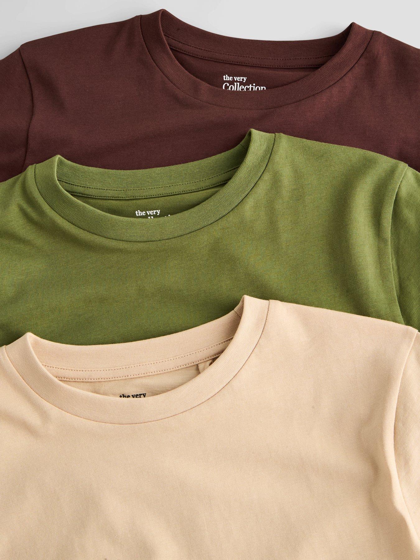 Image 4 of 5 of The Very Collection Boys 3 Pack Basic Short Sleeve T-shirt - Multi