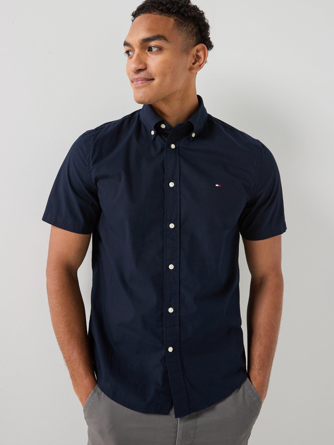 Tommy Hilfiger Core Flex Poplin Short Sleeved Shirt - Navy