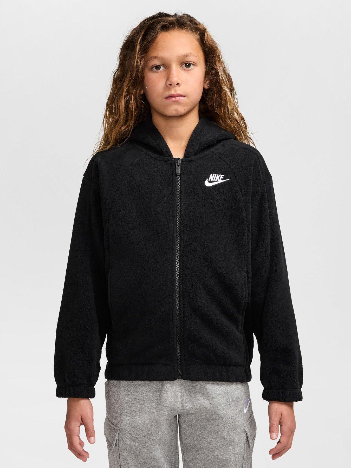 Image 1 of 3 of Nike Big Kids' Club Winter Fleece Full-zip Hoodie - Black