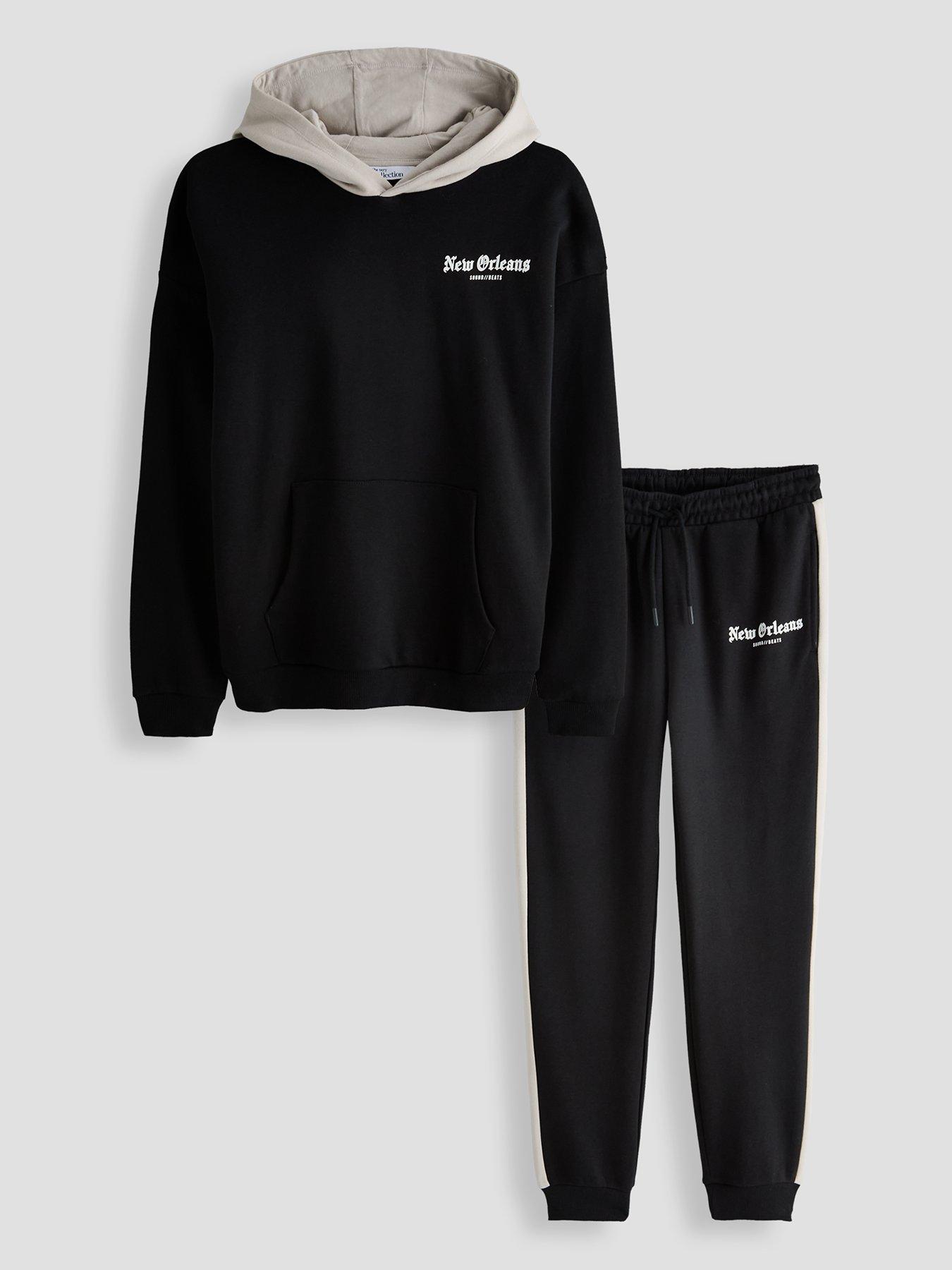 Image 1 of 5 of The Very Collection Boys Back Graphic Sweat And Side Stripe Joggers Set (3-16 years)