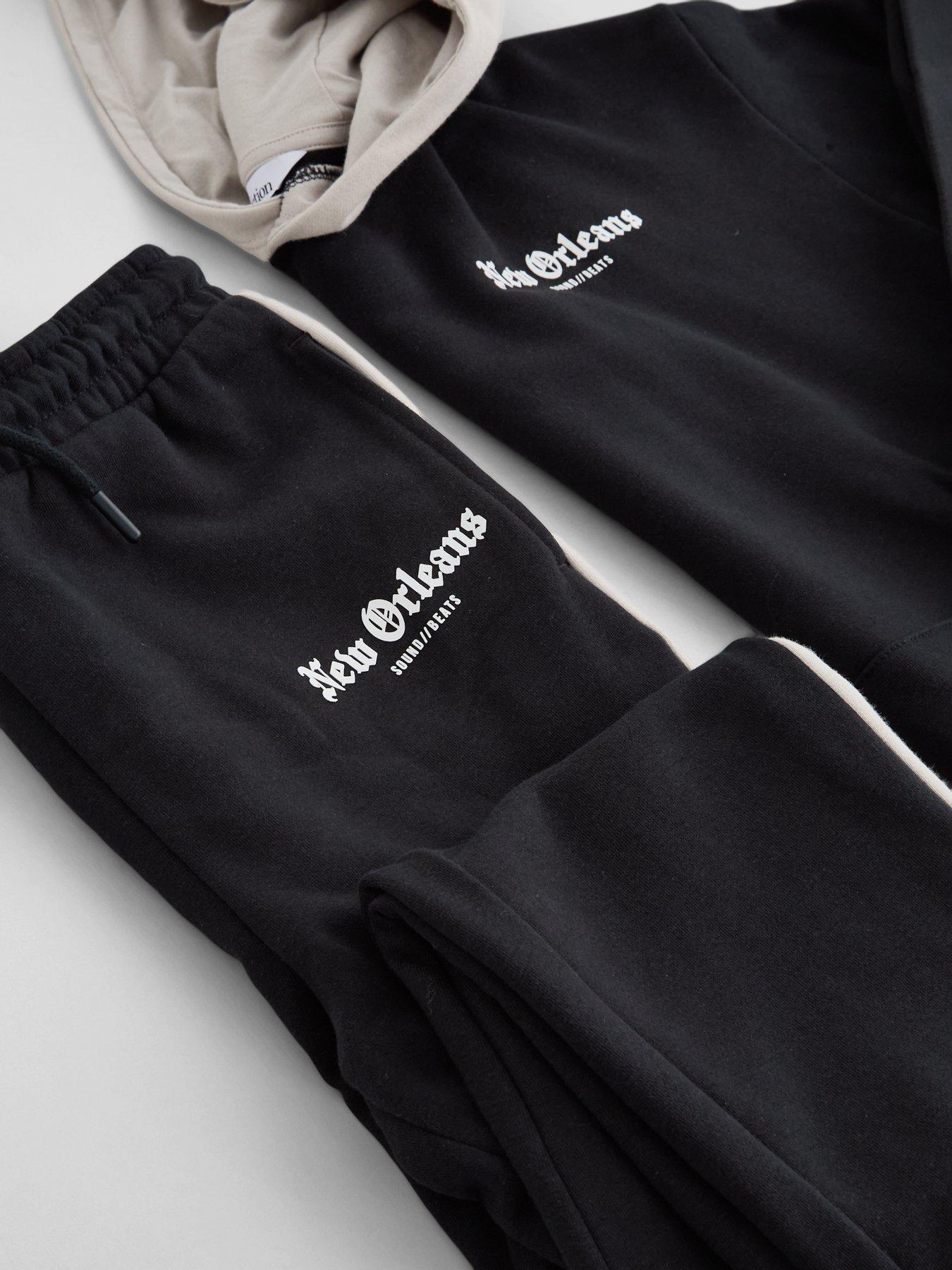 Image 3 of 5 of The Very Collection Boys Back Graphic Sweat And Side Stripe Joggers Set (3-16 years)