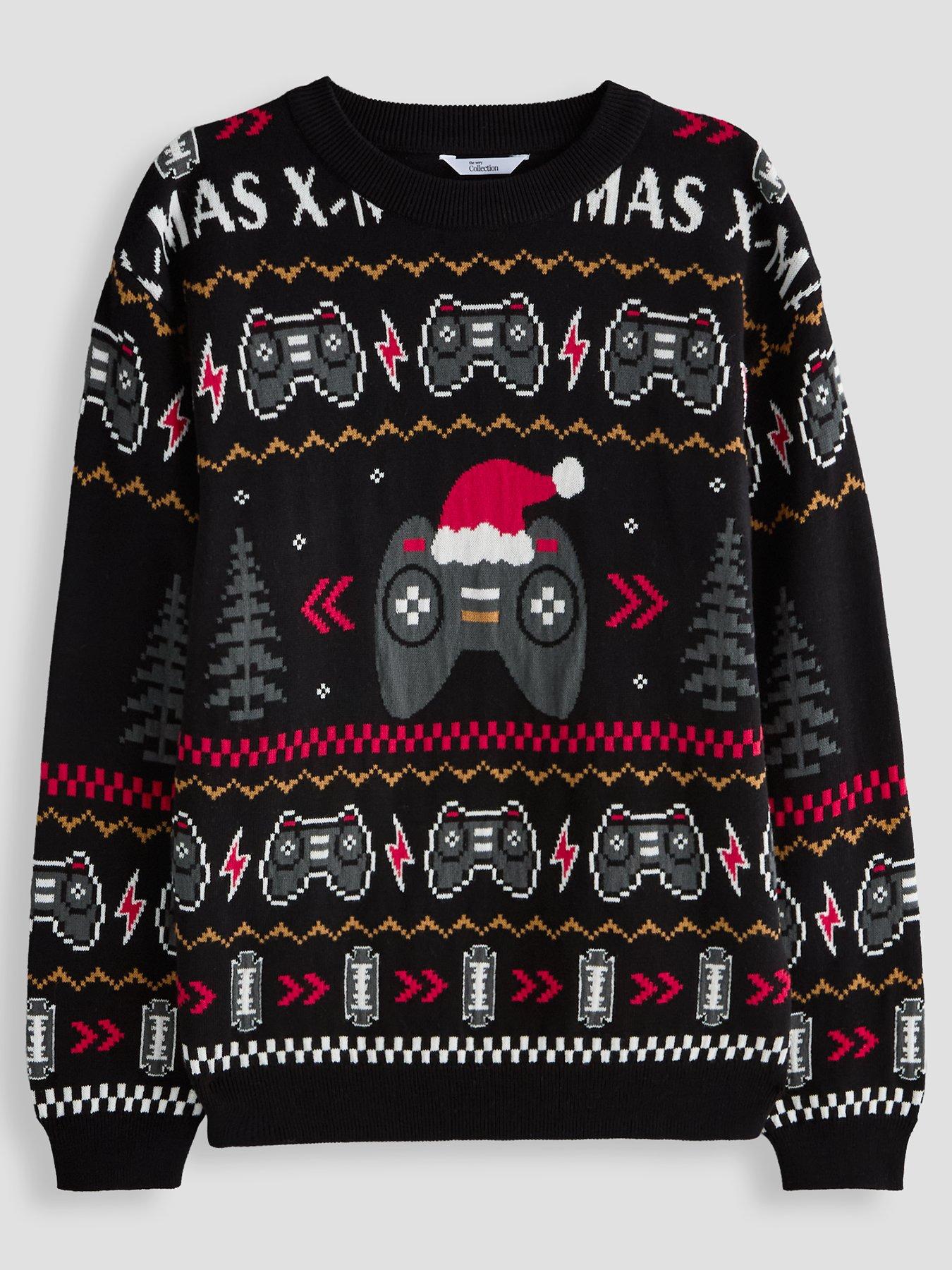 Image 1 of 5 of The Very Collection Boys Merry Christmas Knitted Basic Jumper - Multi