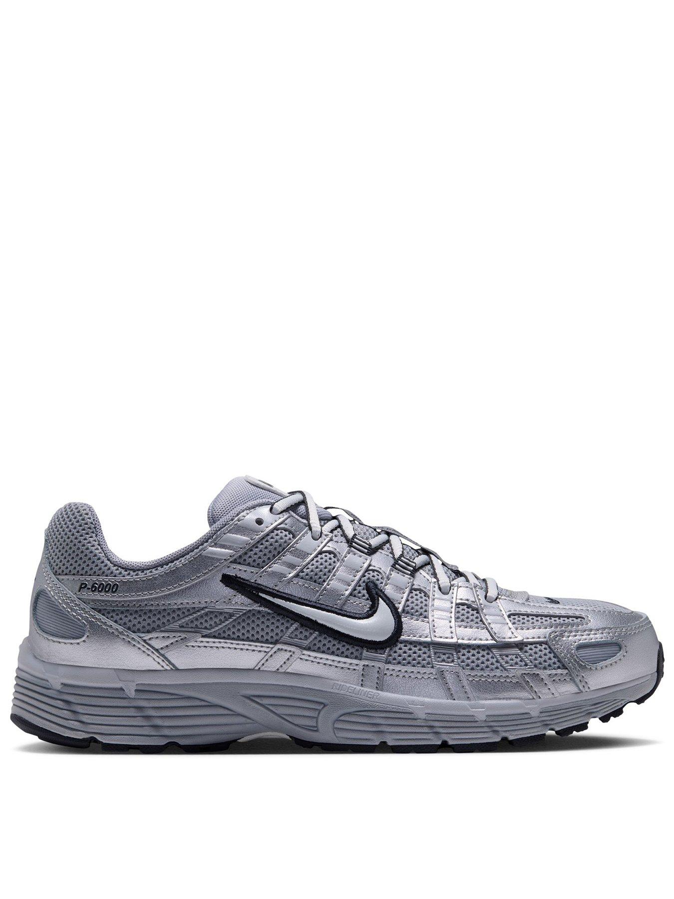 Image 1 of 7 of Nike Womens P-6000 Metallic Detail Trainers - Grey/Off White-Mtlc Silver