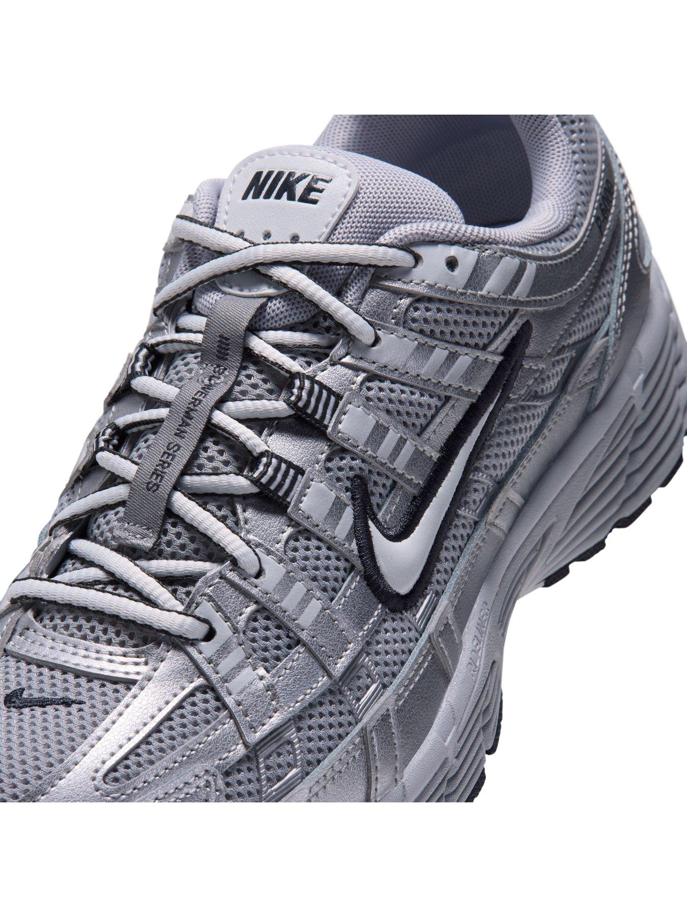 Image 6 of 7 of Nike Womens P-6000 Metallic Detail Trainers - Grey/Off White-Mtlc Silver