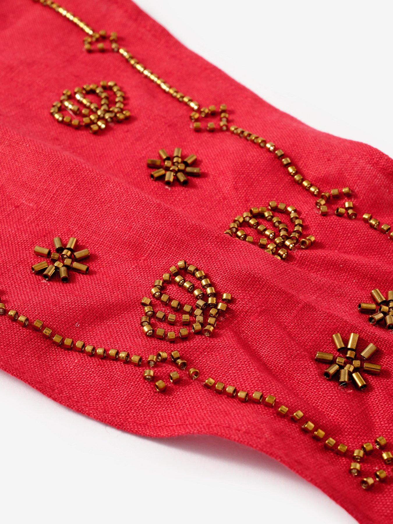 Image 3 of 4 of Mint Velvet Embellished Neck Scarf - Red