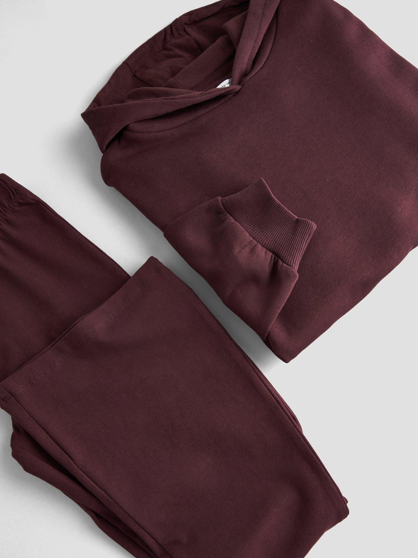 Image 5 of 5 of The Very Collection Girls Oversized Hoody And Ribbed Flare Legging - Chocolate