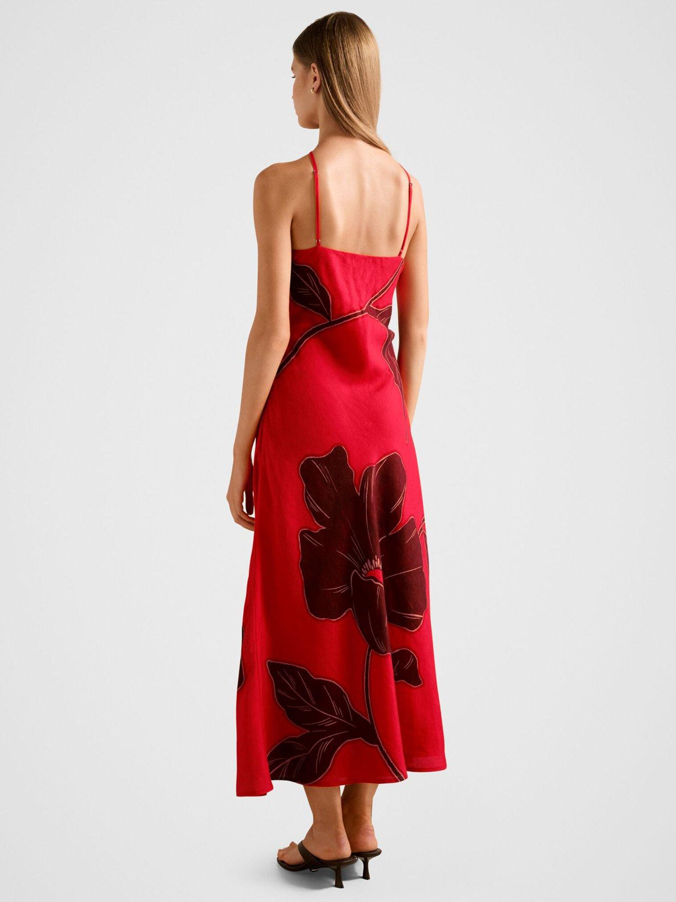 Image 2 of 4 of Forever New Nova Arrow Neck Maxi Dress - Red