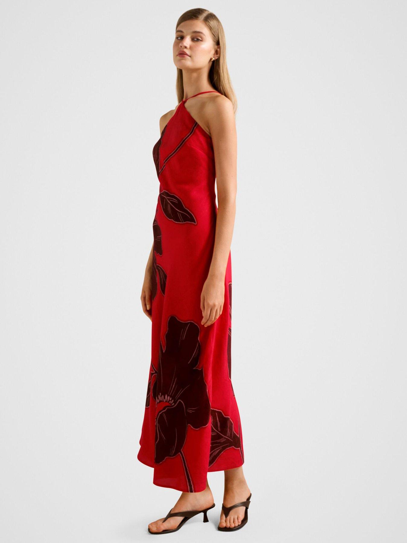 Image 4 of 4 of Forever New Nova Arrow Neck Maxi Dress - Red