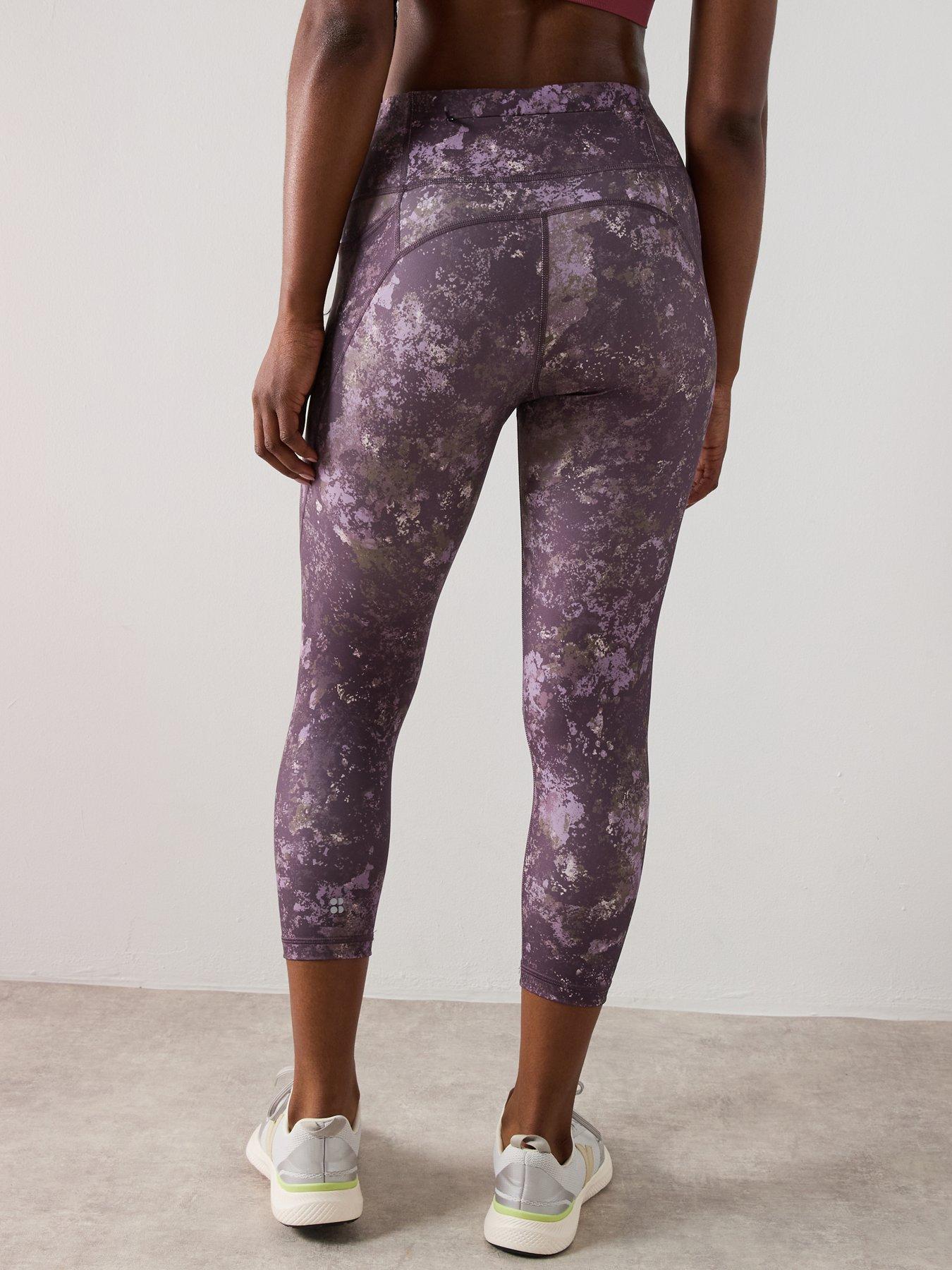 Image 2 of 6 of Sweaty Betty Womens Training Power Cropped Workout Leggings - Purple