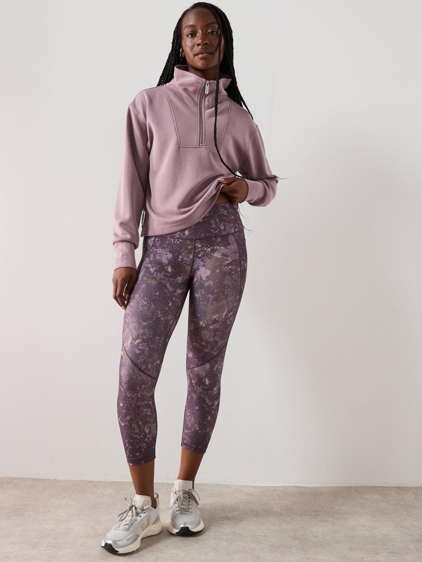 Image 3 of 6 of Sweaty Betty Womens Training Power Cropped Workout Leggings - Purple
