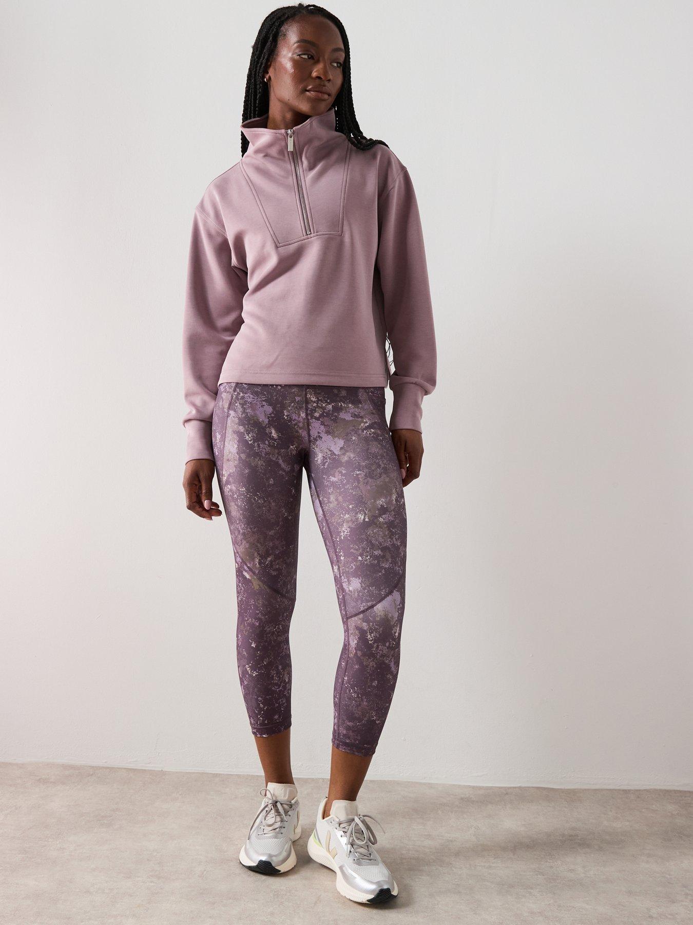 Image 6 of 6 of Sweaty Betty Womens Training Power Cropped Workout Leggings - Purple