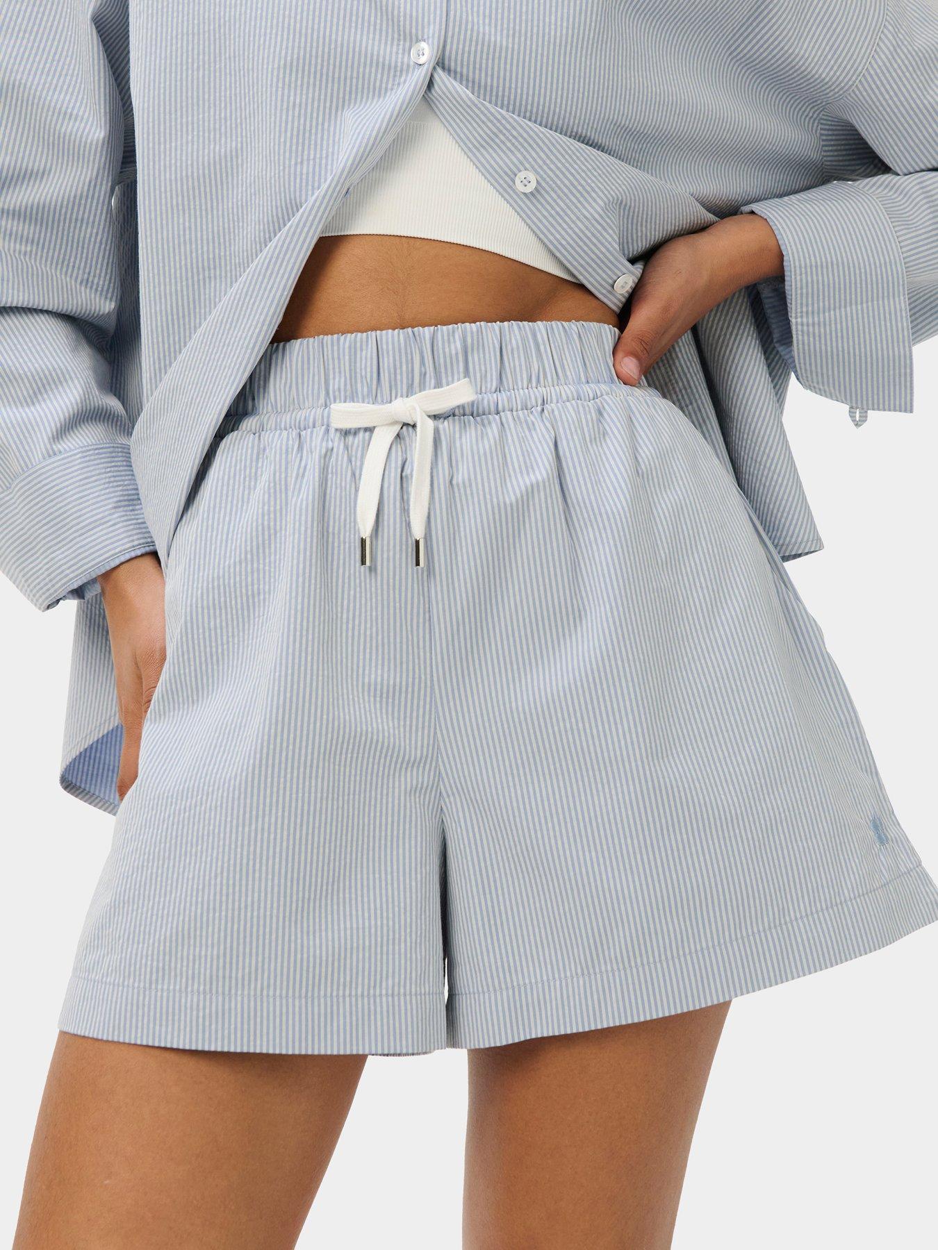 Sweaty Betty Womens Summer Stripe Shorts, Blue, Size Xl, Women