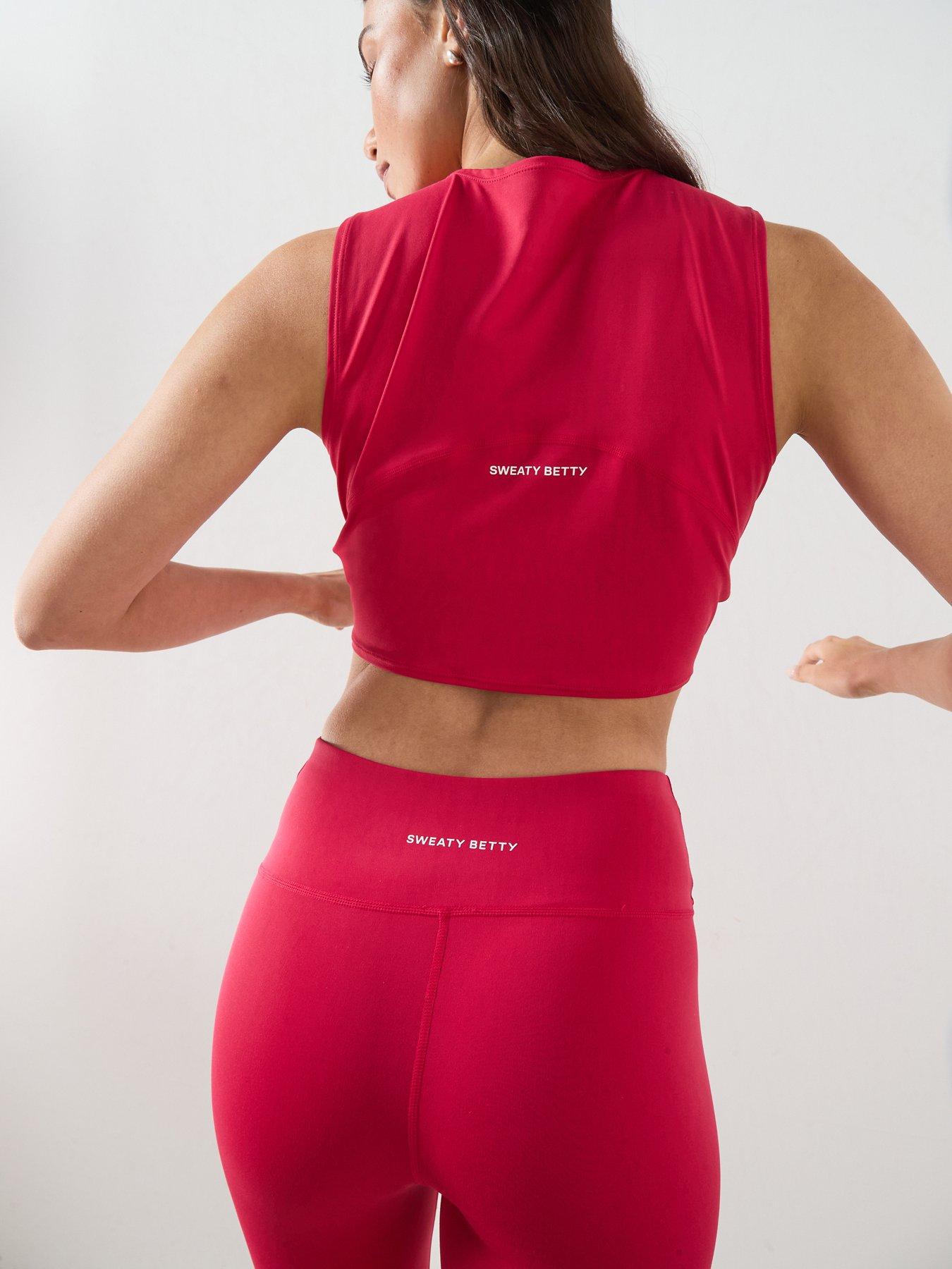 Sweaty Betty Womens Training All Day Cropped Wrap Tank, Red, Size Xs, Women