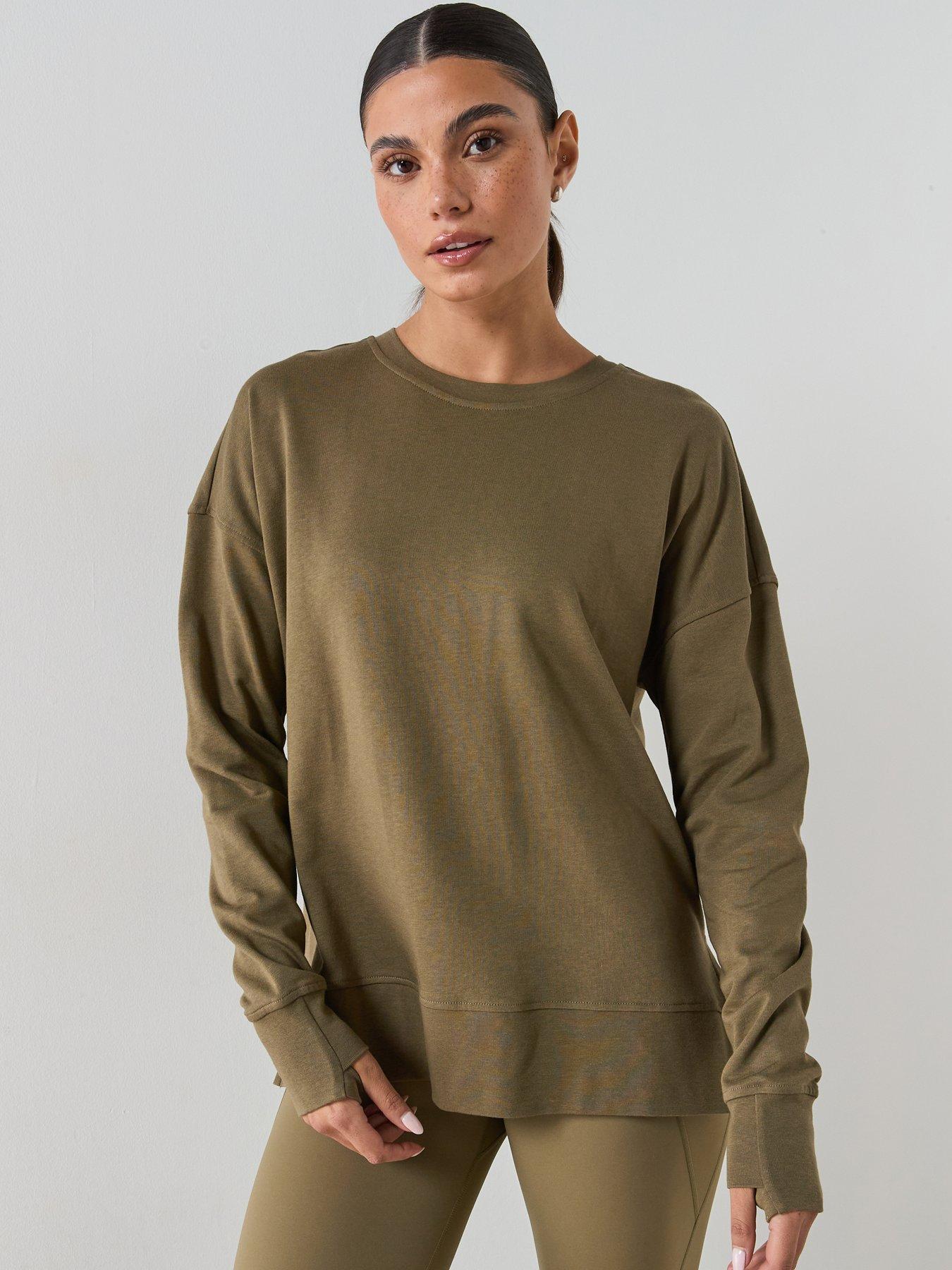 Sweaty Betty Womens Training After Class Longline Sweatshirt - Khaki