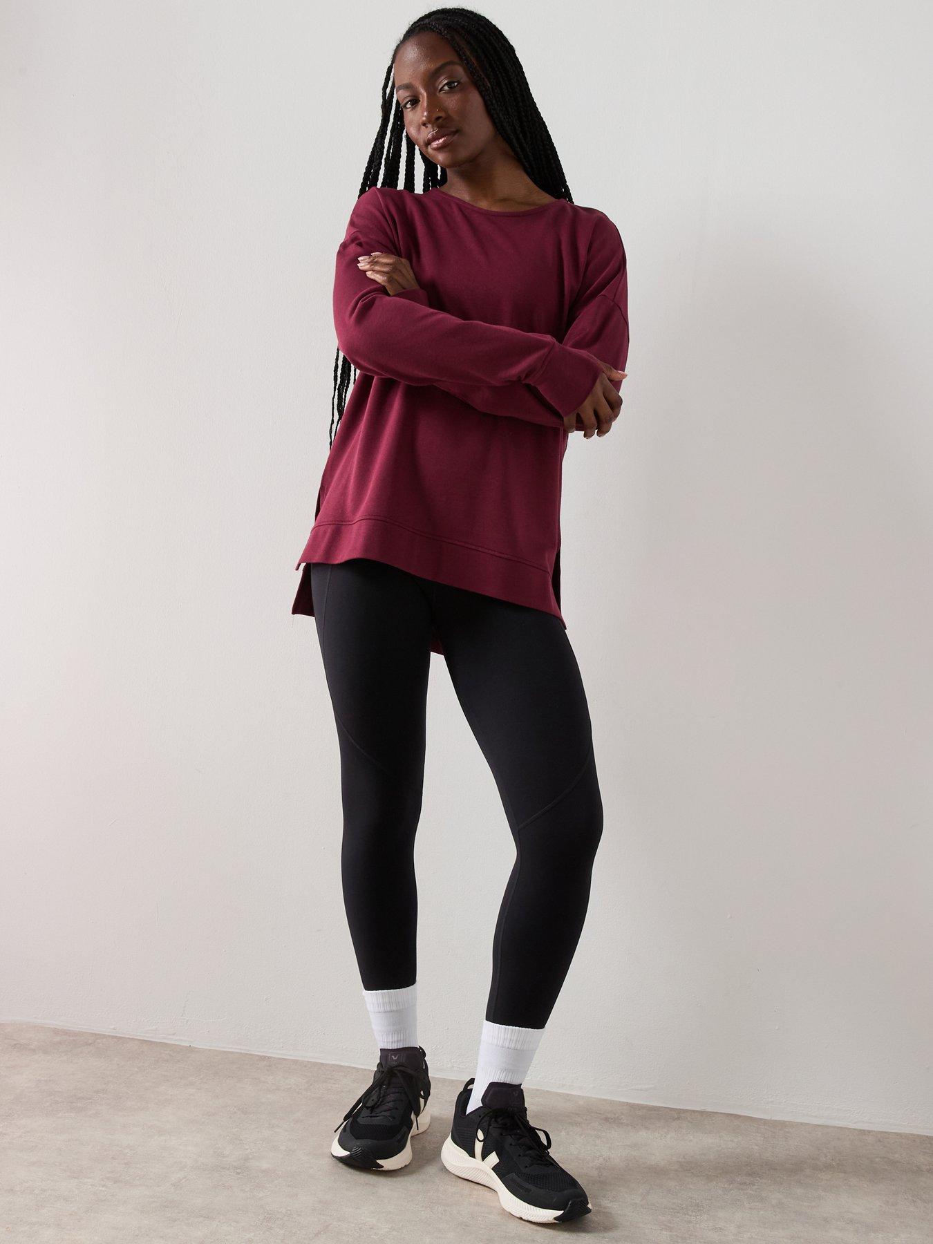 Image 3 of 6 of Sweaty Betty Womens Training After Class Open Back Tie Sweatshirt - Red