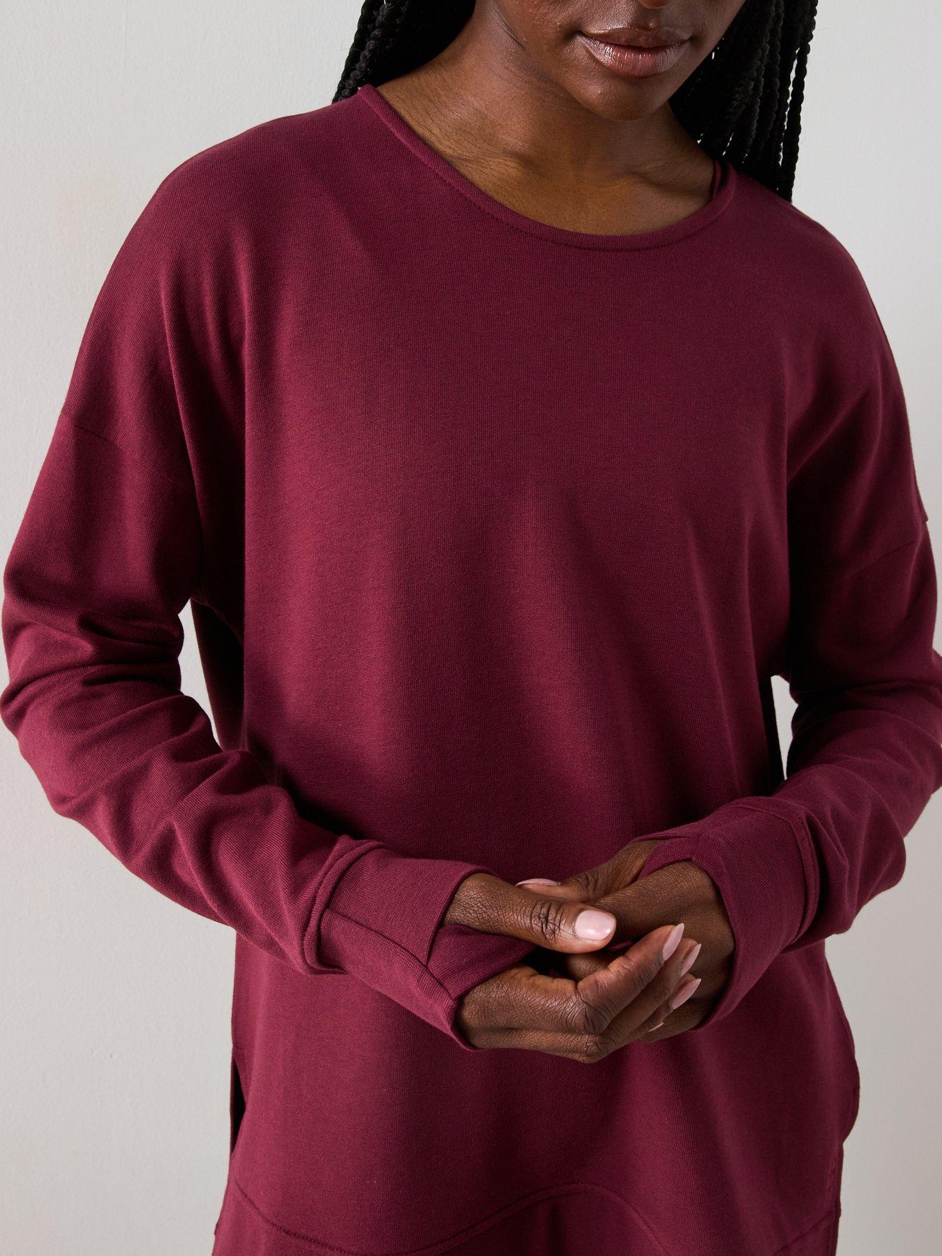 Image 5 of 6 of Sweaty Betty Womens Training After Class Open Back Tie Sweatshirt - Red