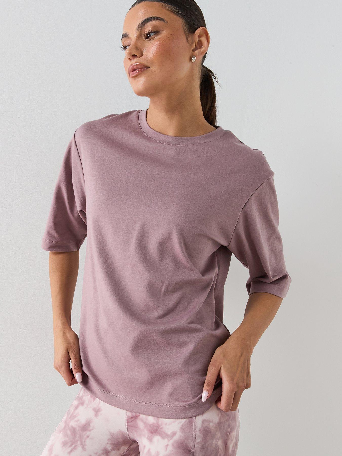 Image 1 of 4 of Sweaty Betty Womens Training Elevated Cotton Longline T-Shirt - Purple