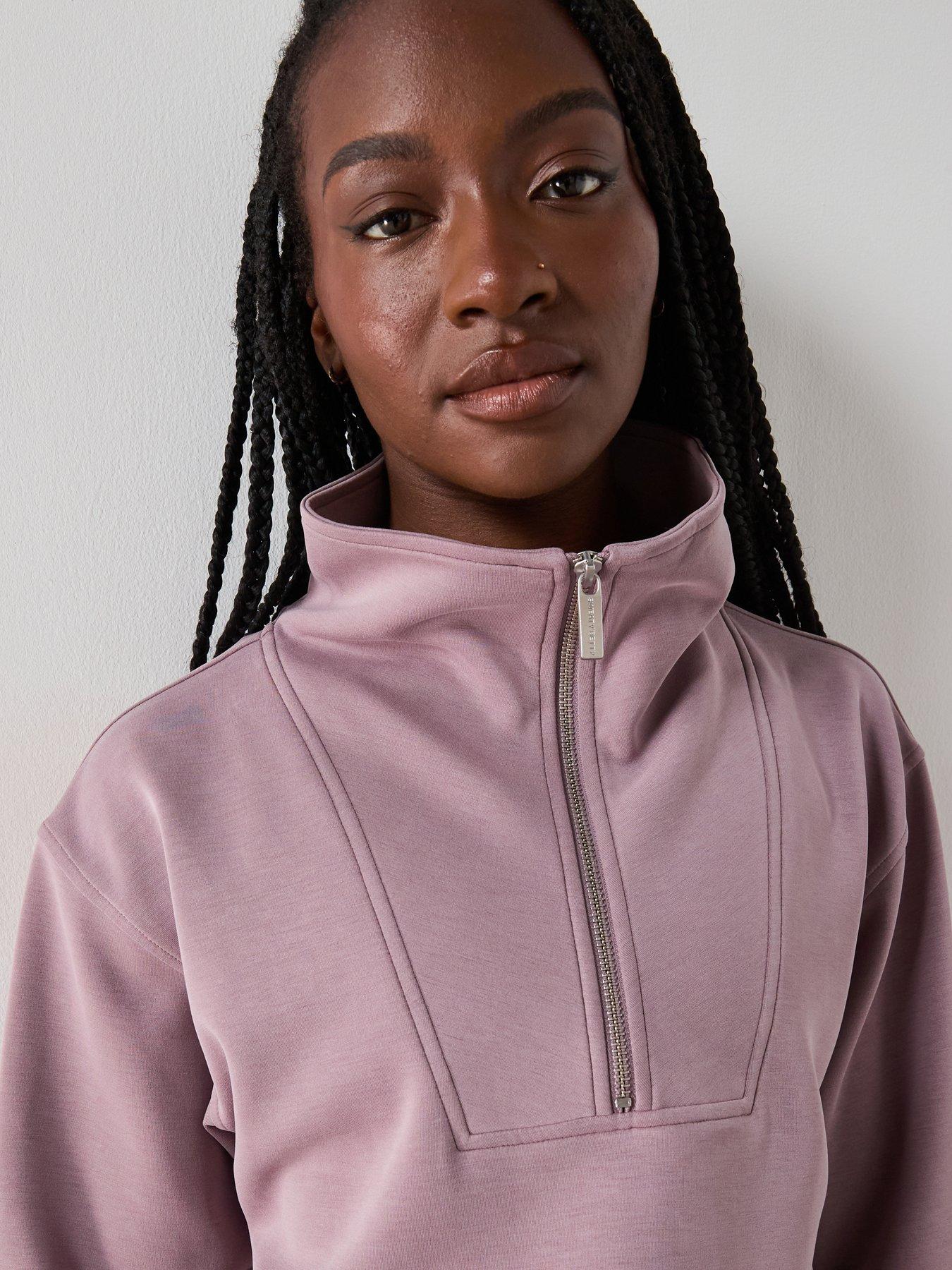 Sweaty Betty Womens Training Sand Wash Half Zip Crop Sweatshirt