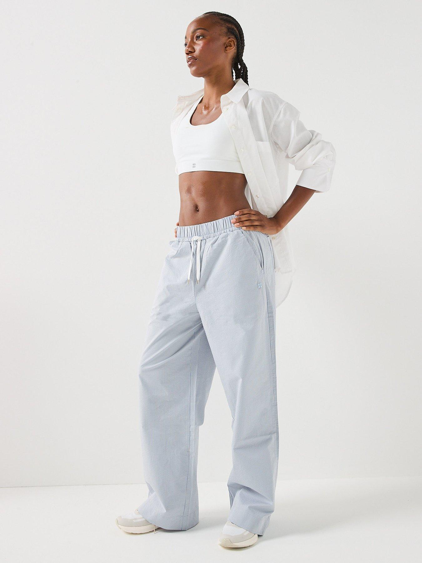 Image 3 of 5 of Sweaty Betty Womens Summer Stripe Regular Trouser - Blue