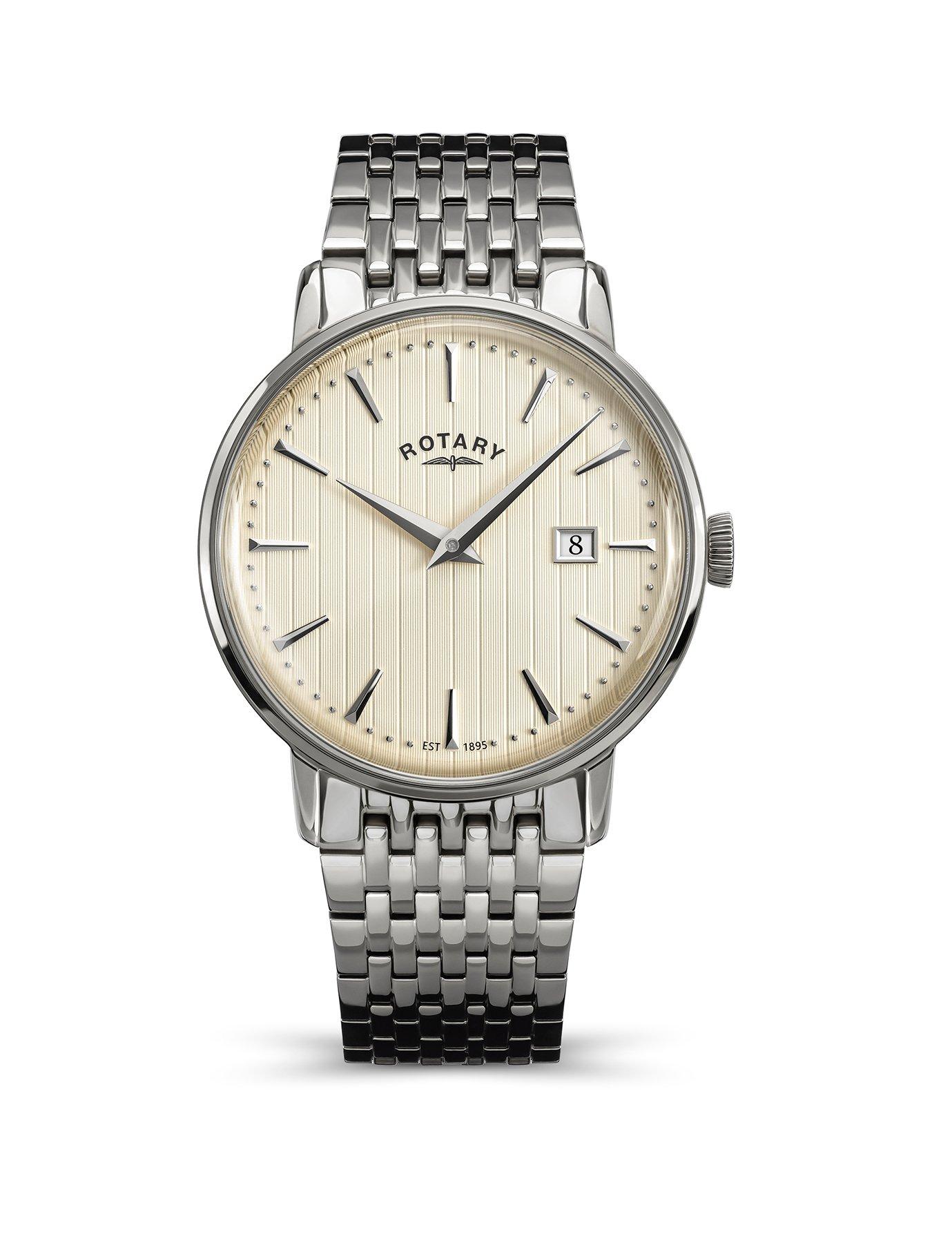Rotary Men's SS Bracelet Cream Dial 50m