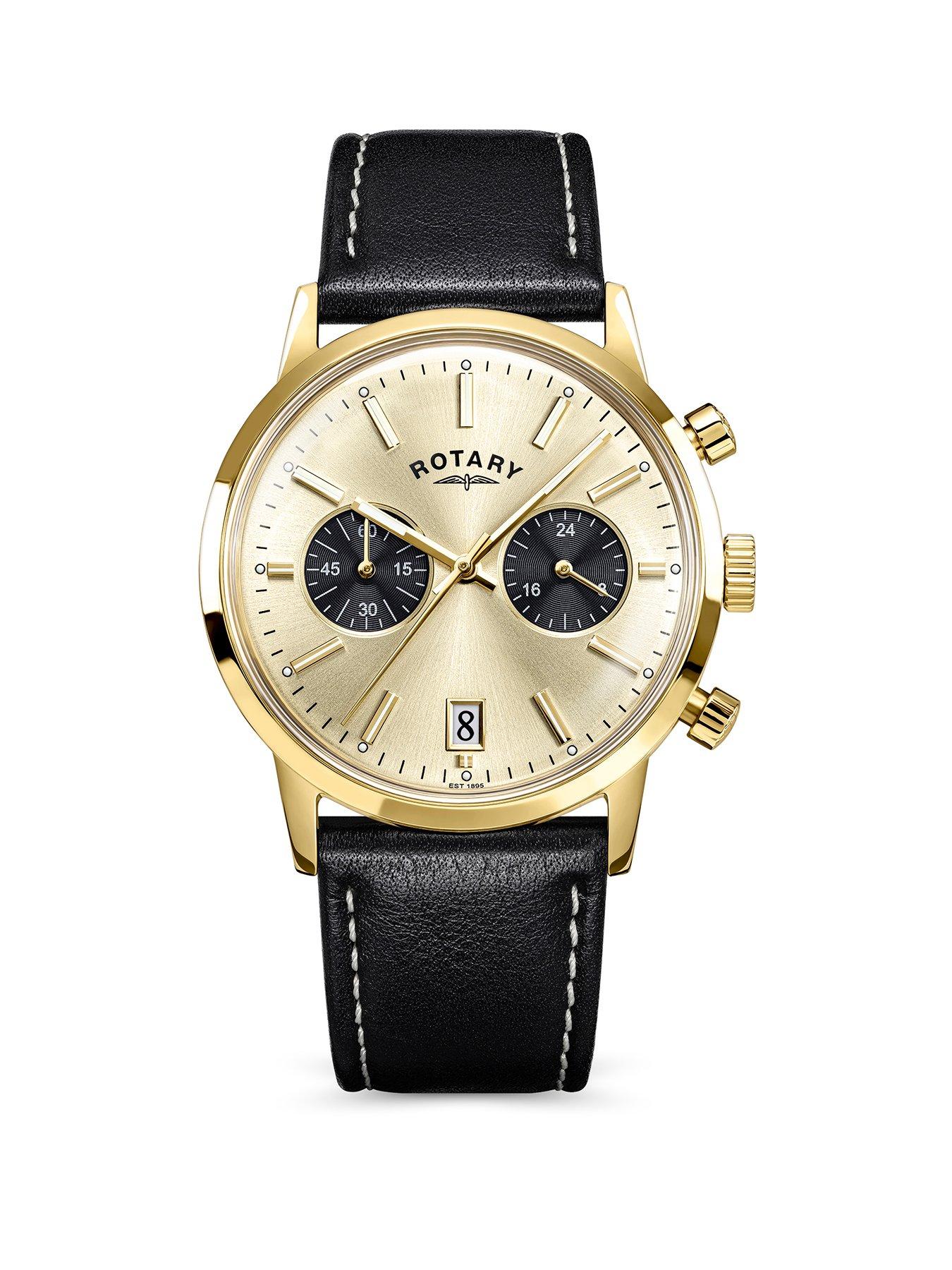 Rotary Rotary Men's GP Chronograph Brown Strap Champagne Dial 50m