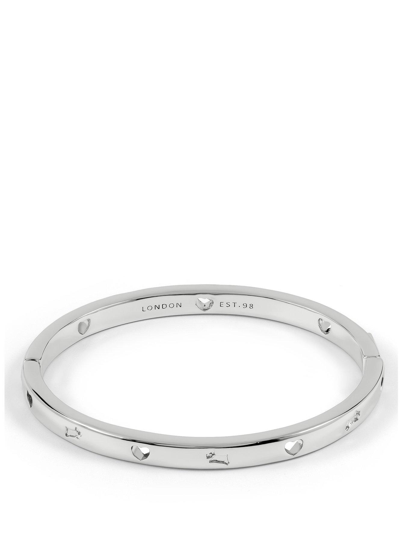 Radley Silver Cut Out Heart & Dog Bangle
